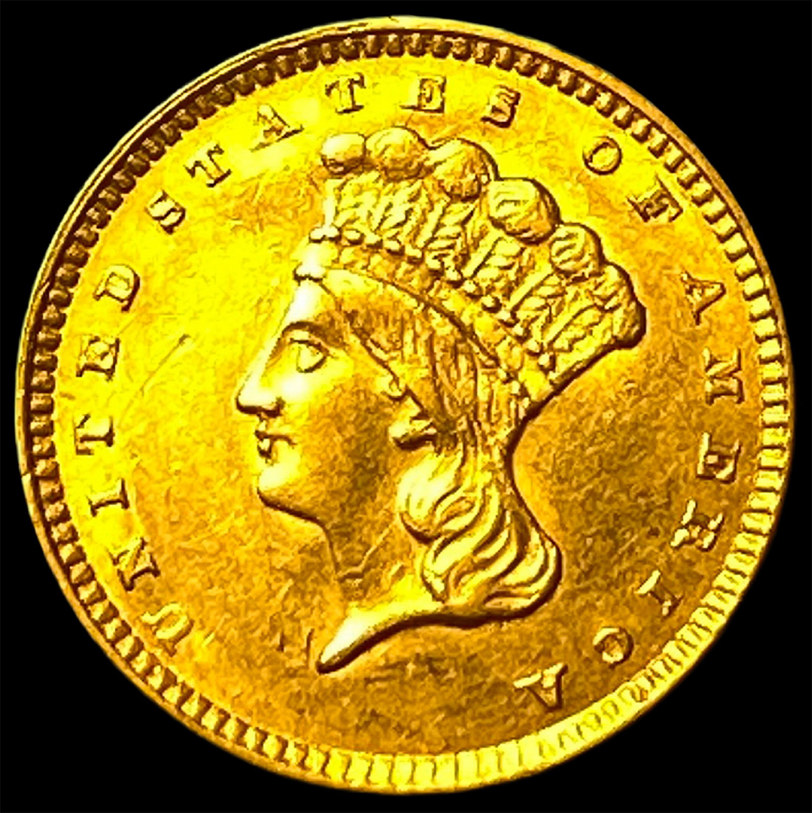 1857 Gold $1 Indian Princess Head CLOSELY UNCIRCULATED: 1857 Gold $1 Indian Princess Head CLOSELY UNCIRCULATED