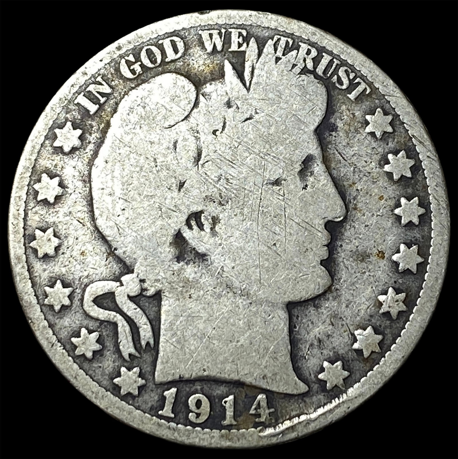 1914 Barber Half Dollar NICELY CIRCULATED: 1914 Barber Half Dollar NICELY CIRCULATED