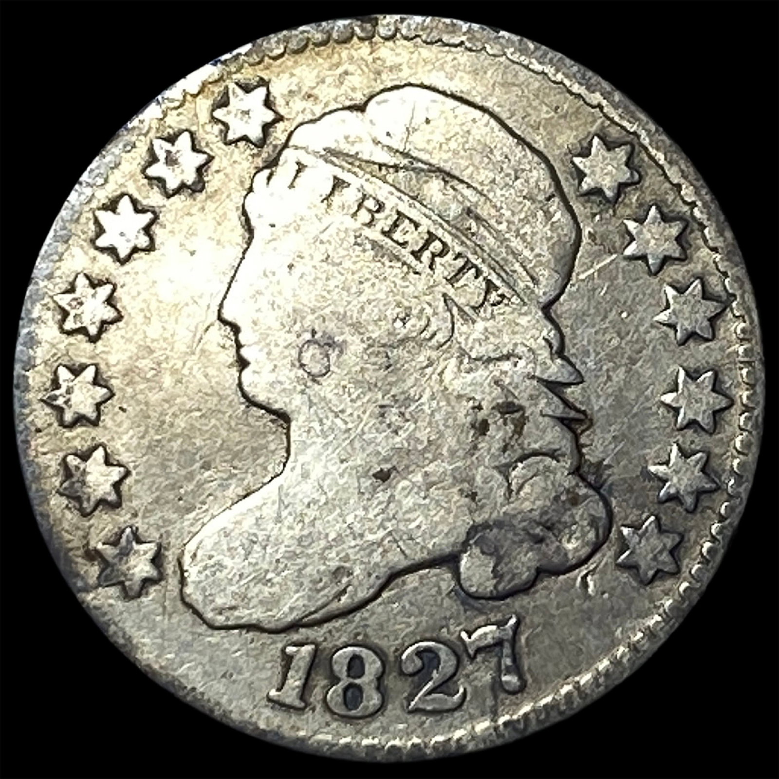 1827 Capped Bust Dime NICELY CIRCULATED: 1827 Capped Bust Dime NICELY CIRCULATED