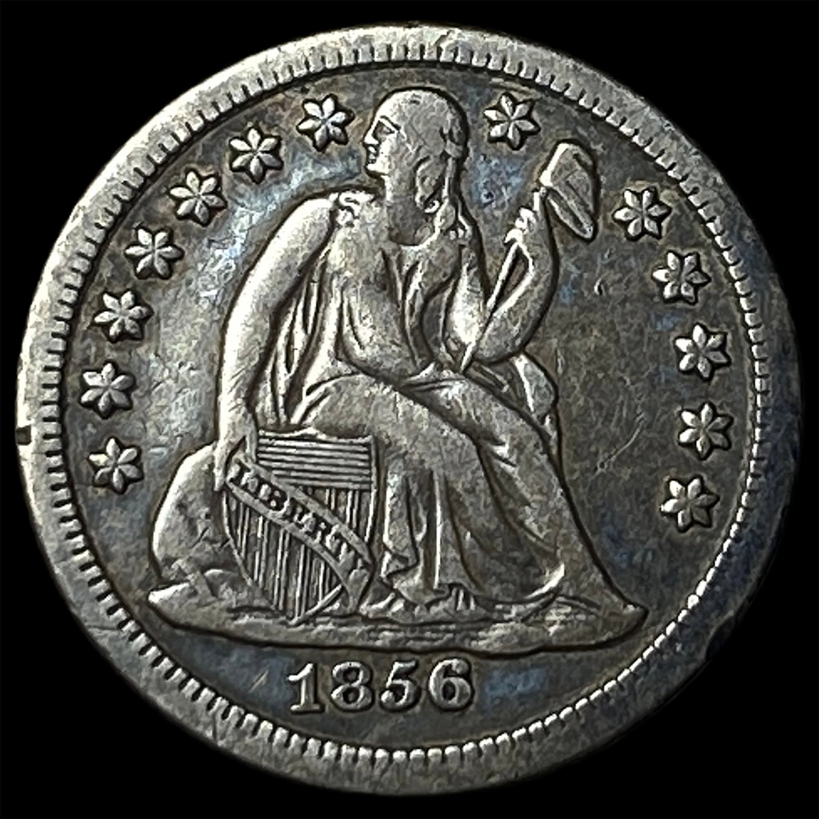 1856-O Silver Seated Liberty Dime NEARLY UNCIRCULATED: 1856-O Silver Seated Liberty Dime NEARLY UNCIRCULATED