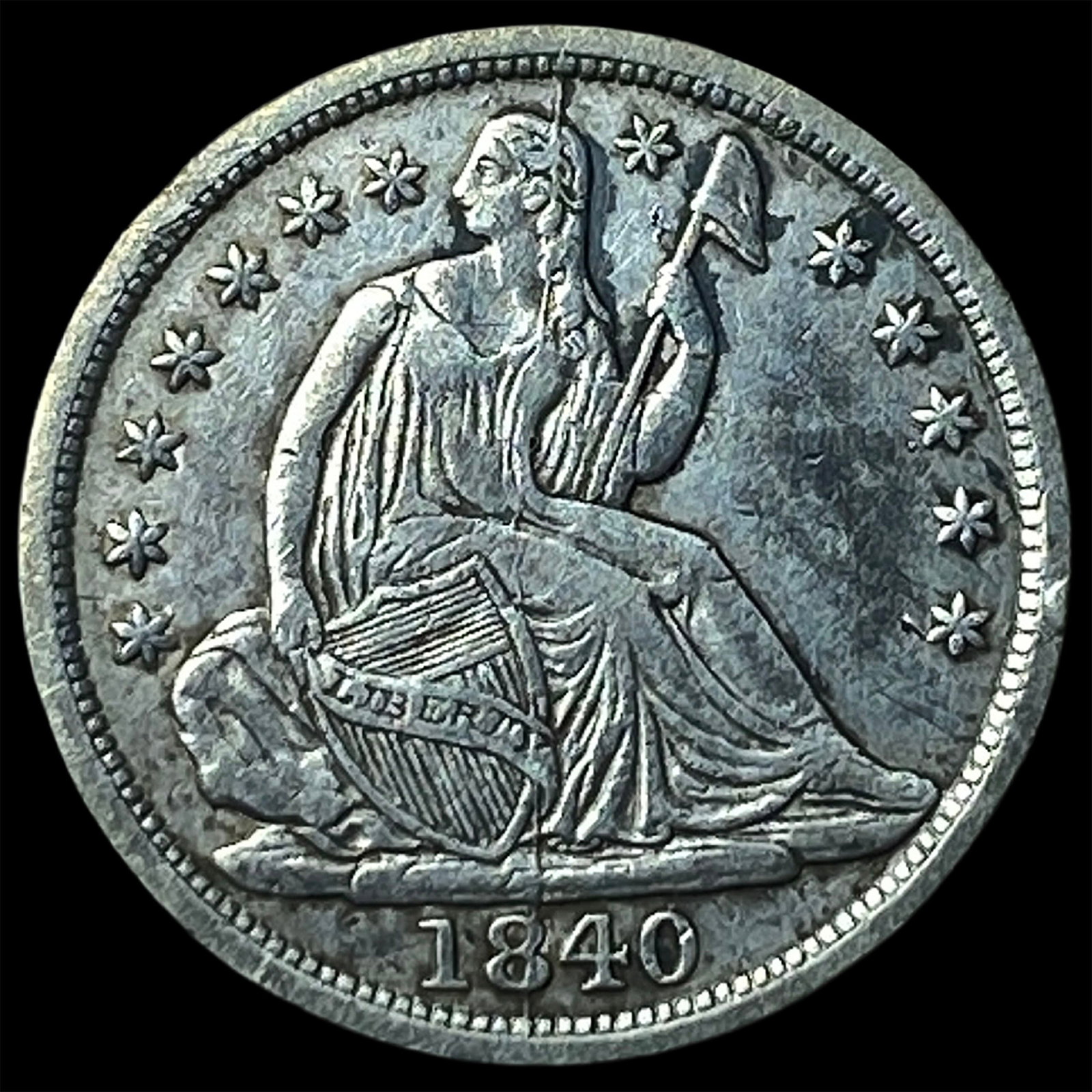 1840 Seated Liberty Half Dime NEARLY UNCIRCULATED (1 of 2)