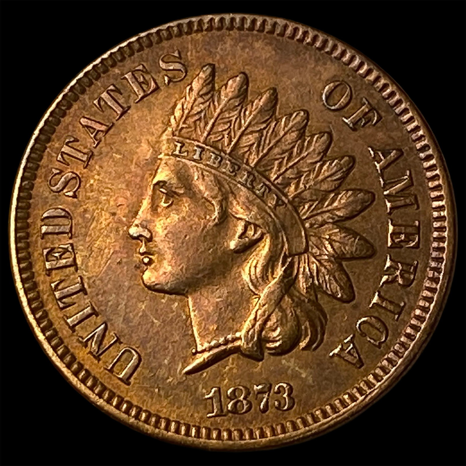1873 Indian Head Cent CLOSELY UNCIRCULATED (1 of 2)