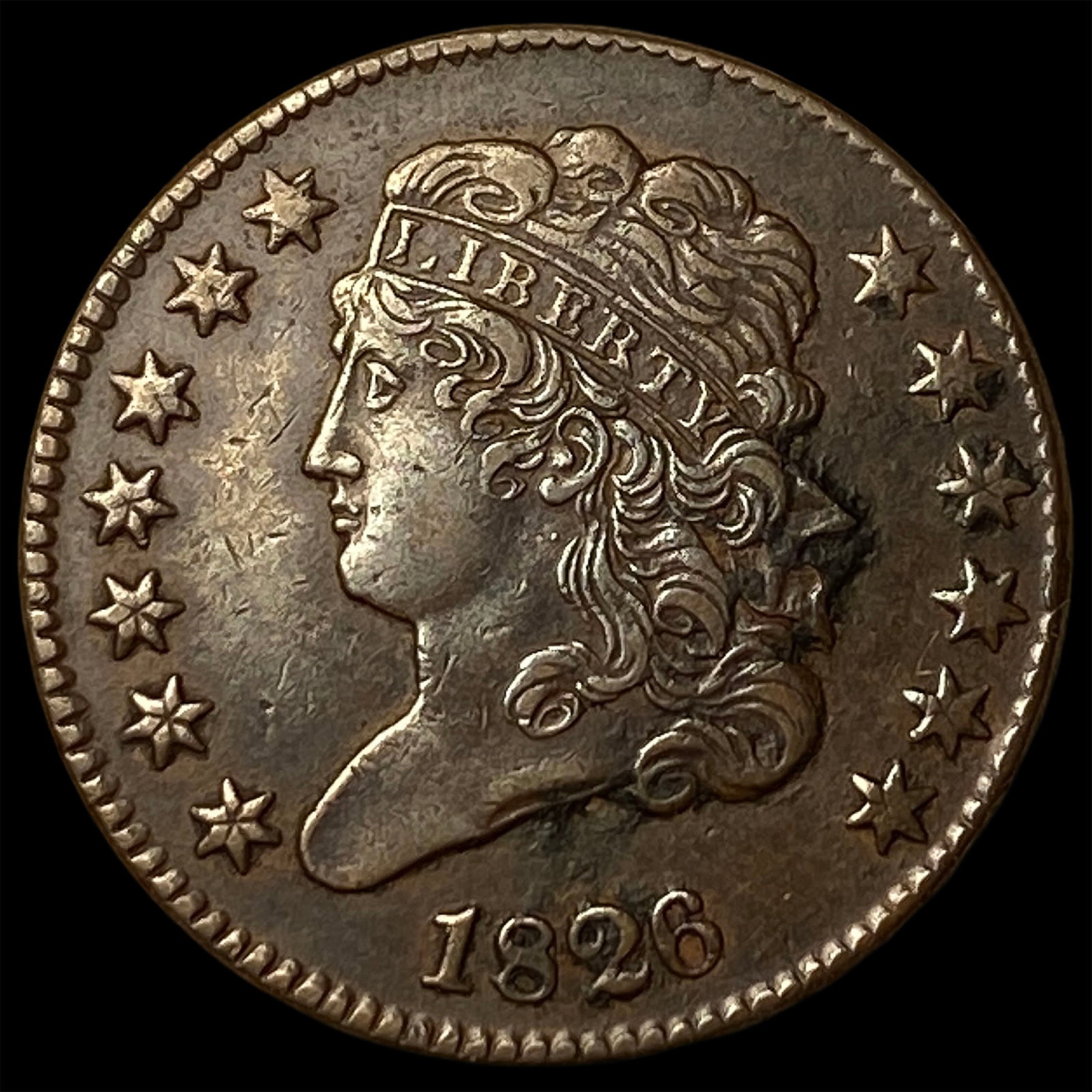 1826 Copper Half Cent CLOSELY UNCIRCULATED (1 of 2)