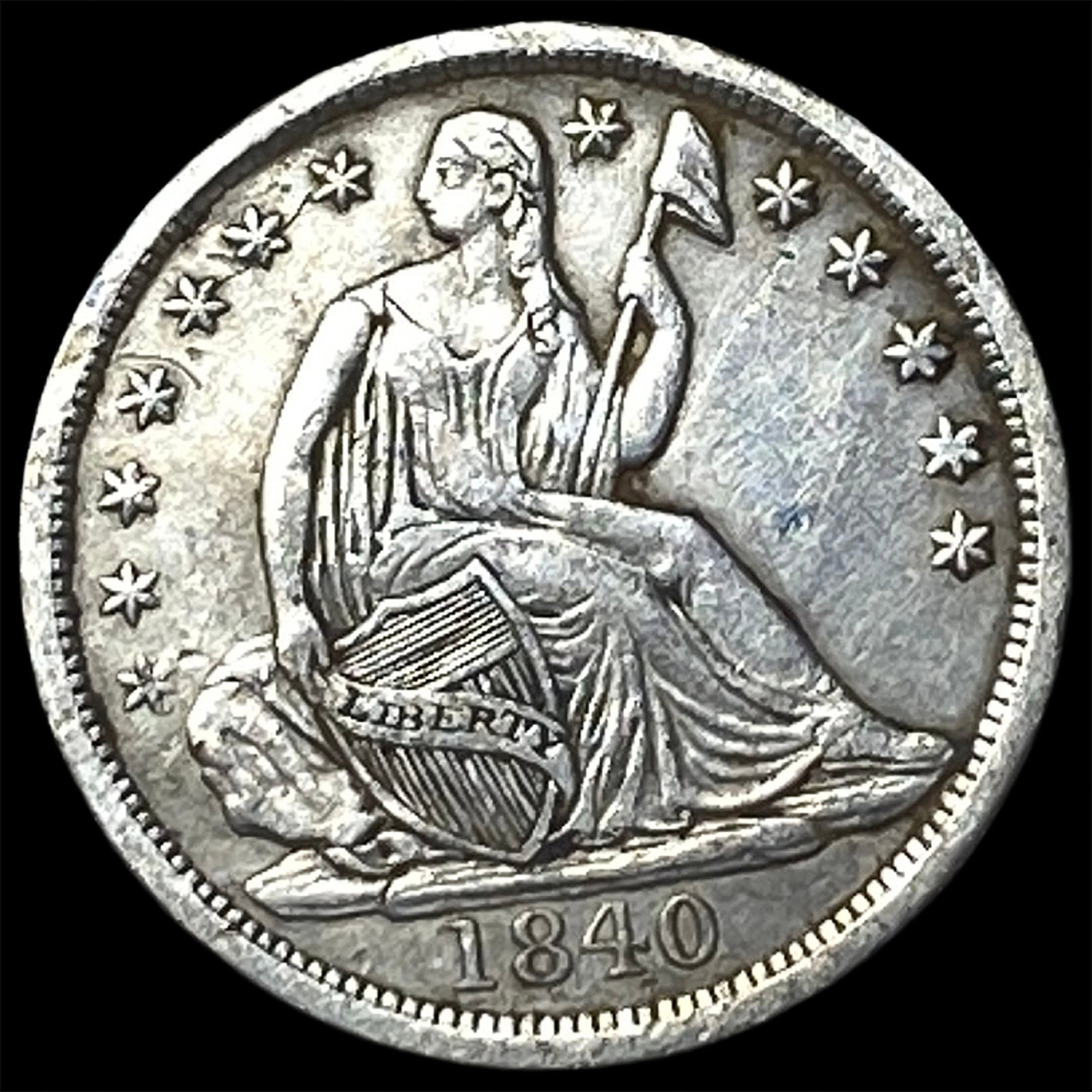 1840 Silver Half Dime (No Drapery) NEARLY UNCIRCULATED (1 of 2)