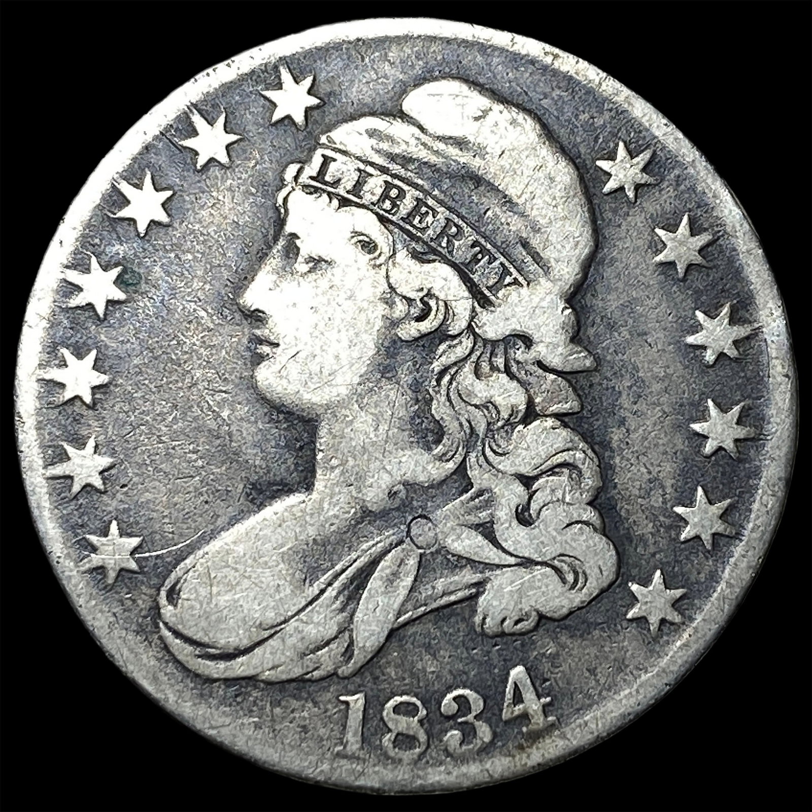 1834 Capped Bust Half Dollar LIGHTLY CIRCULATED: 1834 Capped Bust Half Dollar LIGHTLY CIRCULATED