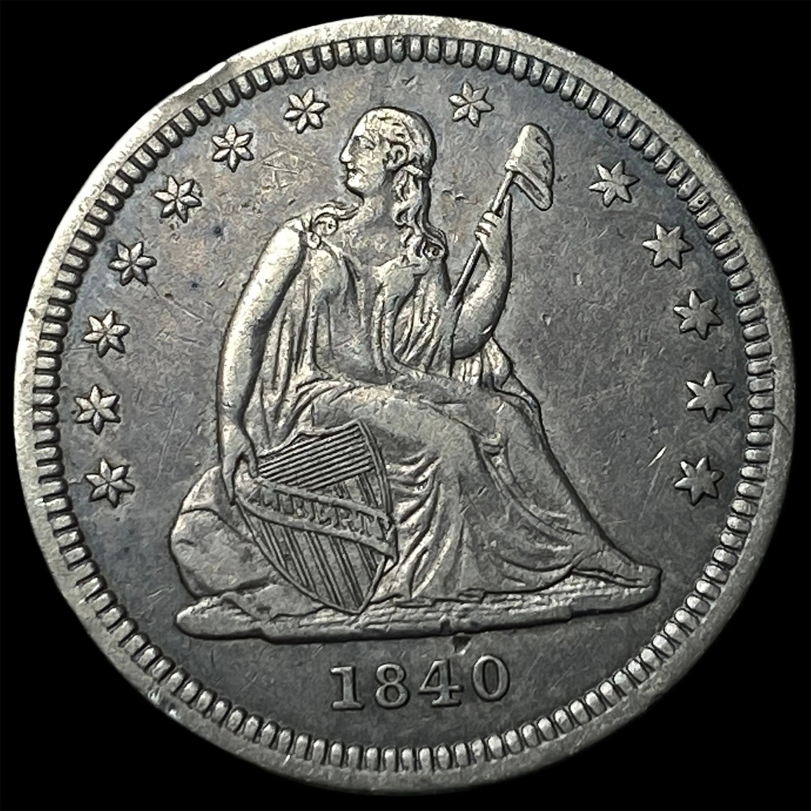 1840 Seated Liberty Quarter NEARLY UNCIRCULATED (1 of 2)