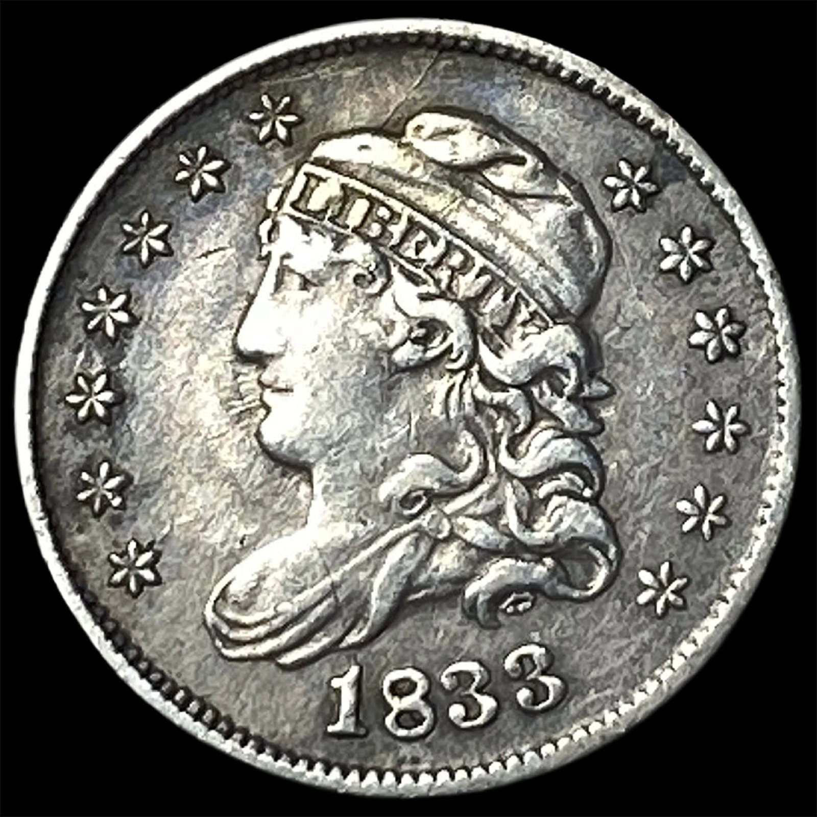 1833 Capped Bust Half Dime NEARLY UNCIRCULATED: 1833 Capped Bust Half Dime NEARLY UNCIRCULATED