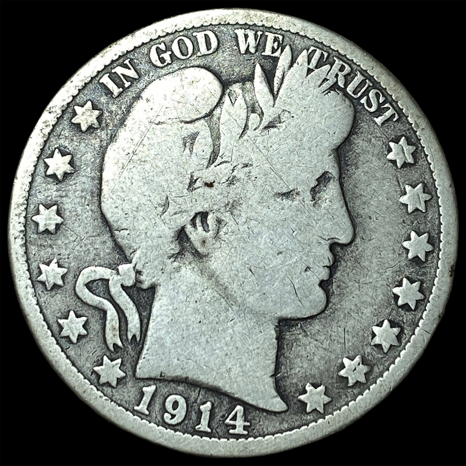 1914 Barber Half Dollar NICELY CIRCULATED: 1914 Barber Half Dollar NICELY CIRCULATED