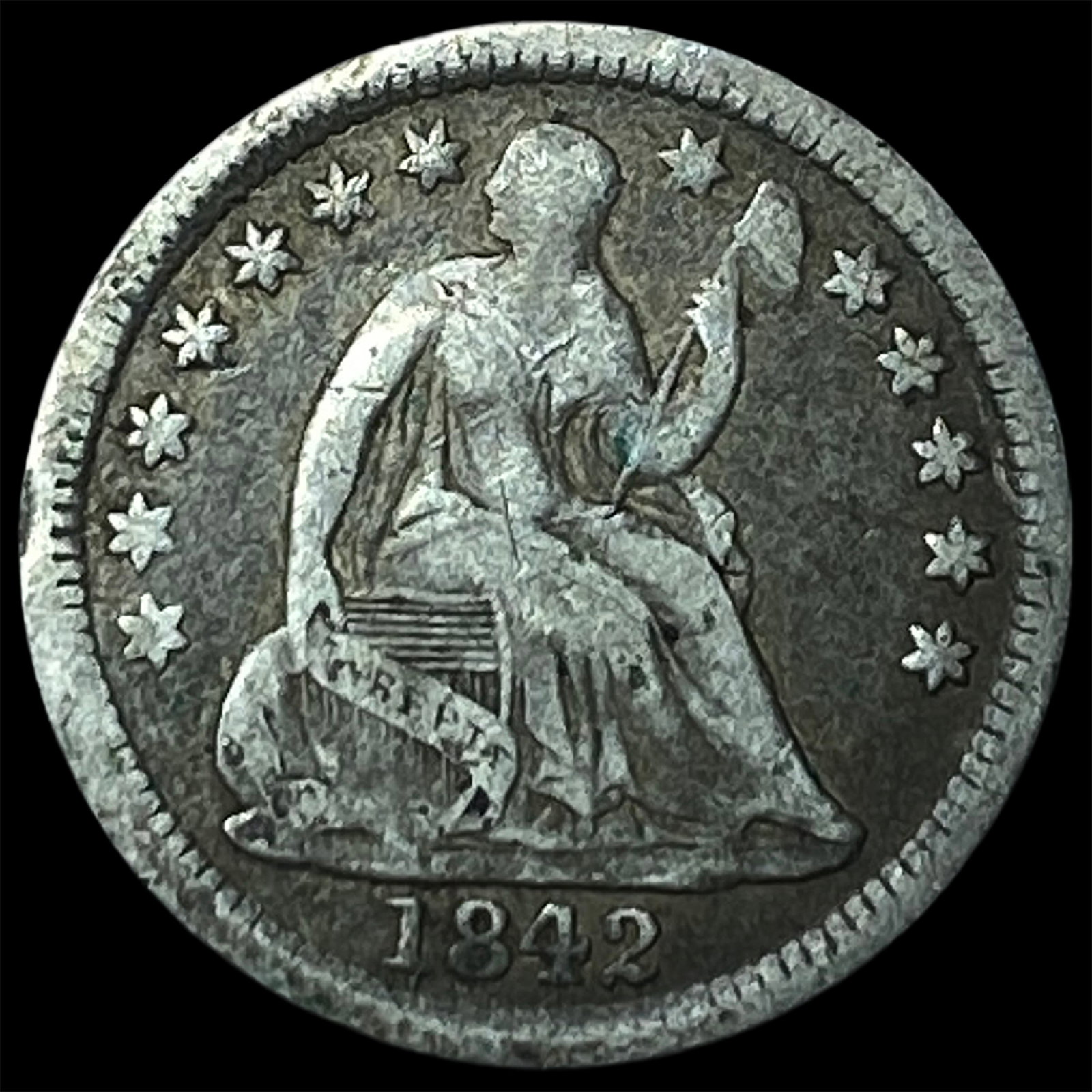 1842-O Silver Half Dime LIGHTLY CIRCULATED: 1842-O Silver Half Dime LIGHTLY CIRCULATED