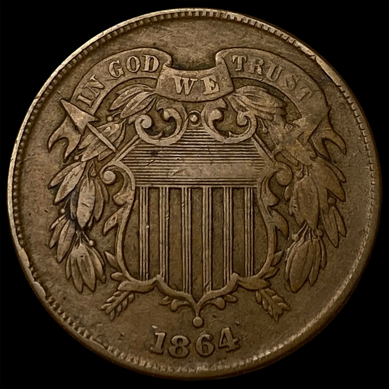 1864 Two-Cent Piece LIGHTLY CIRCULATED: 1864 Two-Cent Piece LIGHTLY CIRCULATED