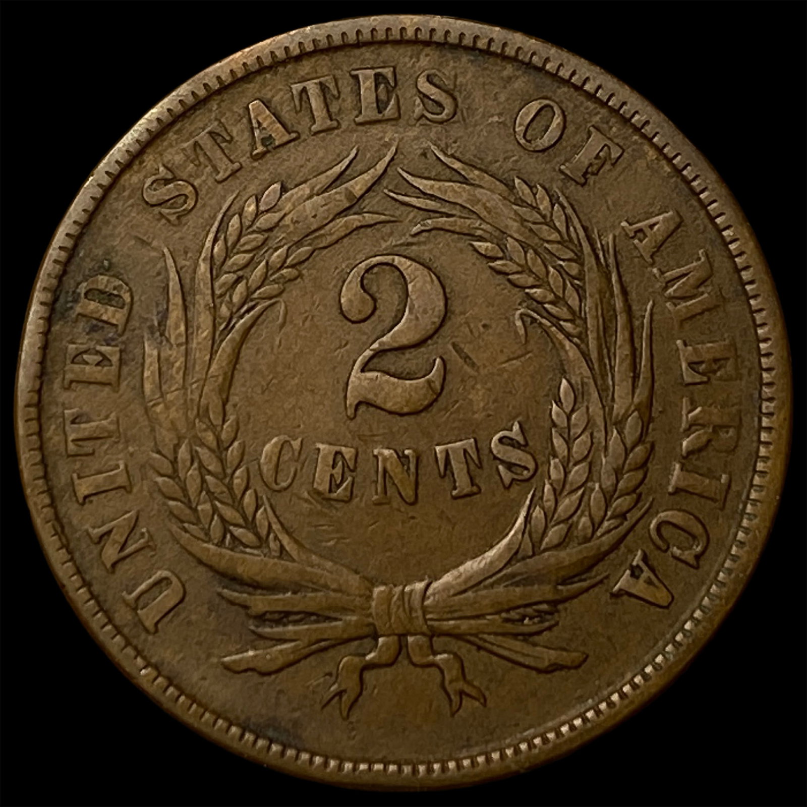 1864 Two-Cent Piece LIGHTLY CIRCULATED - 2