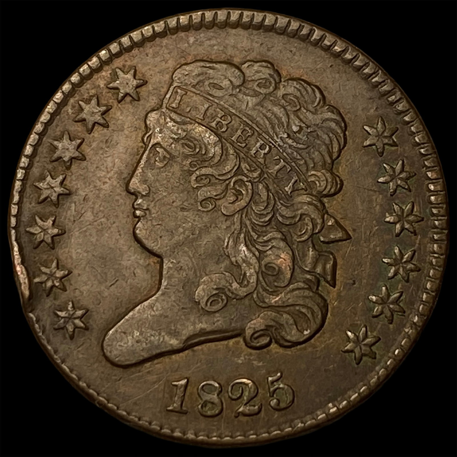1825 Classic Head Half Cent NEARLY UNCIRCULATED: 1825 Classic Head Half Cent NEARLY UNCIRCULATED