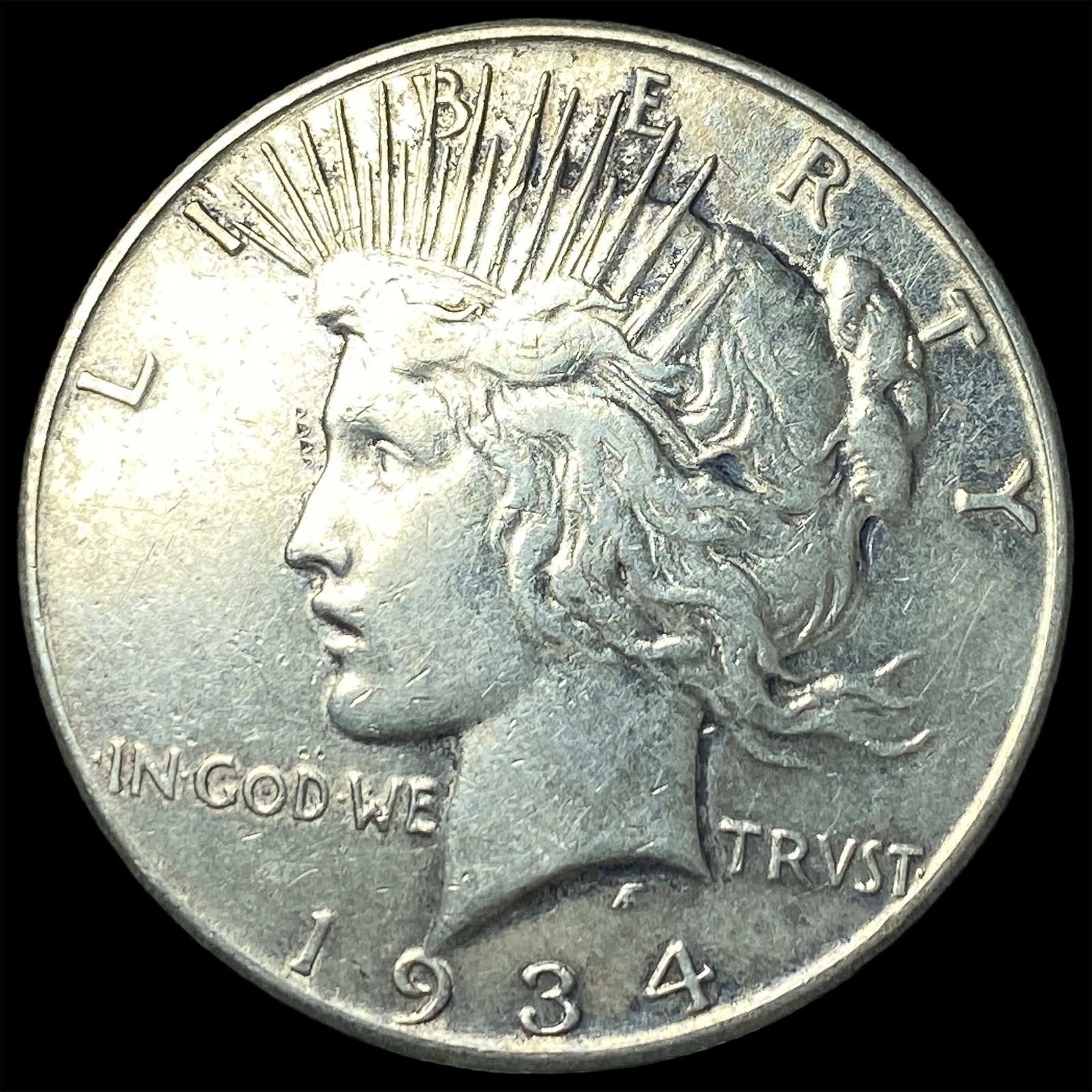 1934-S Silver Peace Dollar NEARLY UNCIRCULATED (1 of 2)