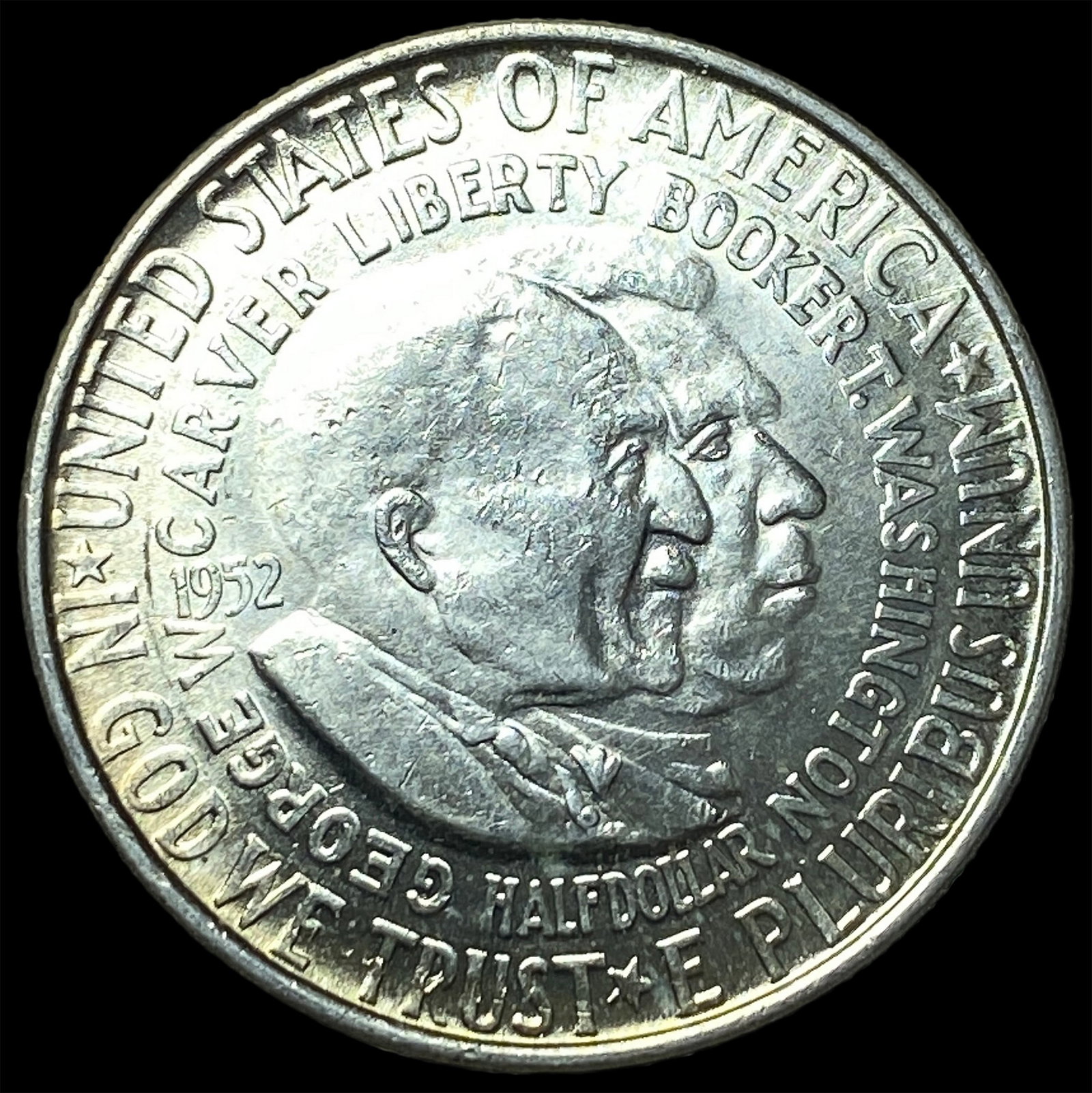 1952 Silver Booker T. Washington/Carver Half Dollar CHOICE BU: 1952 Silver Booker T. Washington/Carver Half Dollar CHOICE BU