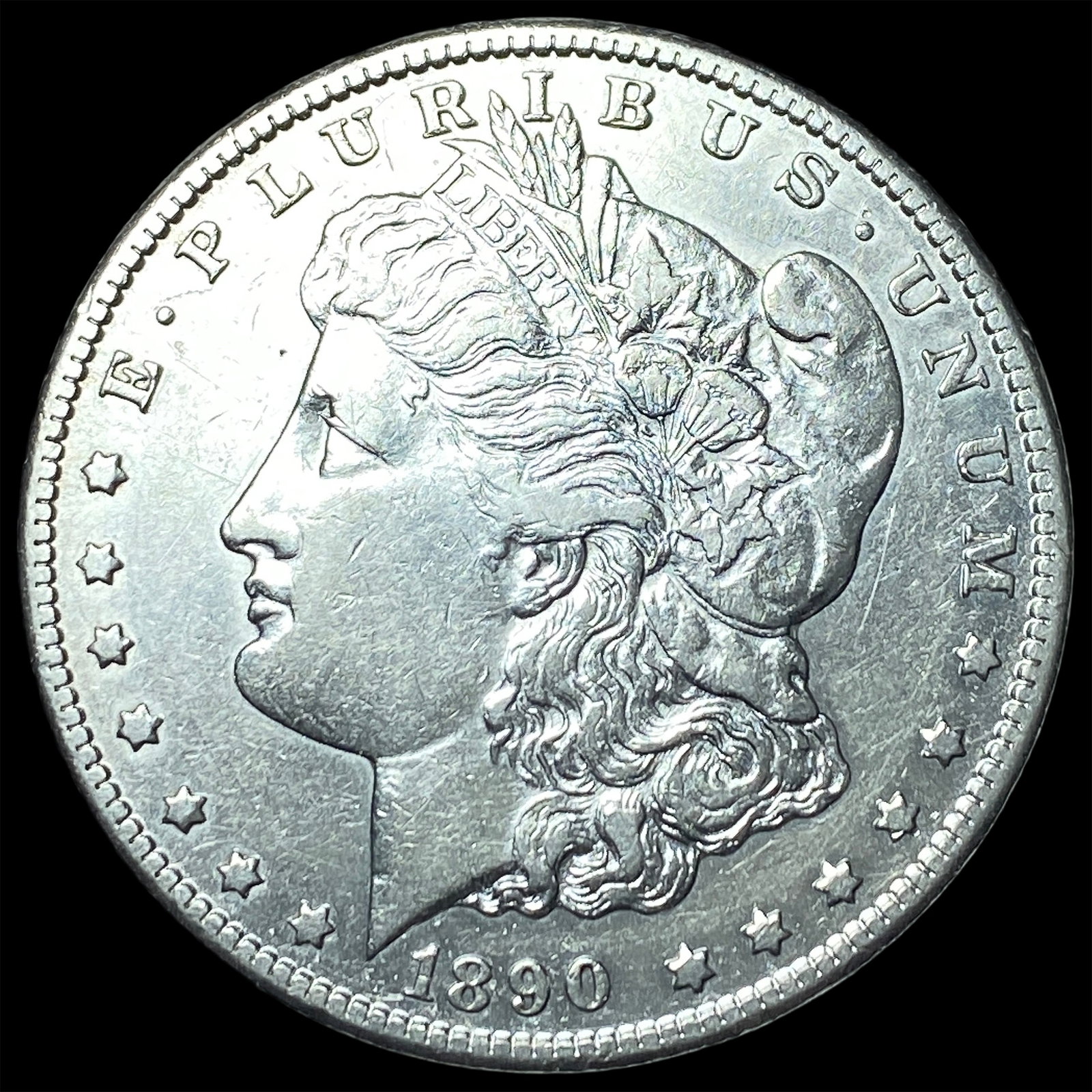 1890-CC Silver Morgan Dollar CLOSELY UNCIRCULATED: 1890-CC Silver Morgan Dollar CLOSELY UNCIRCULATED