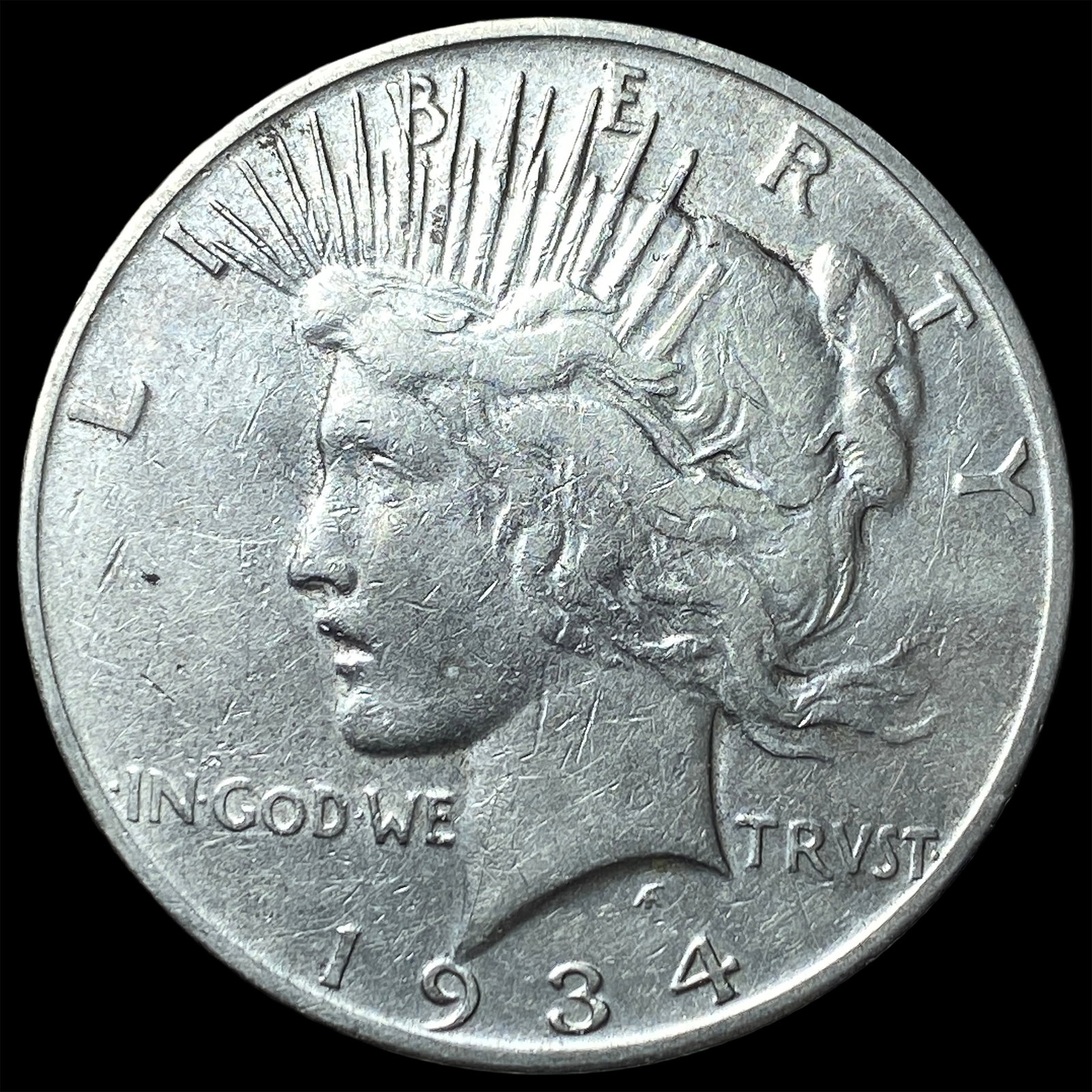 1934-S Peace Silver Dollar NEARLY UNCIRCULATED: 1934-S Peace Silver Dollar NEARLY UNCIRCULATED