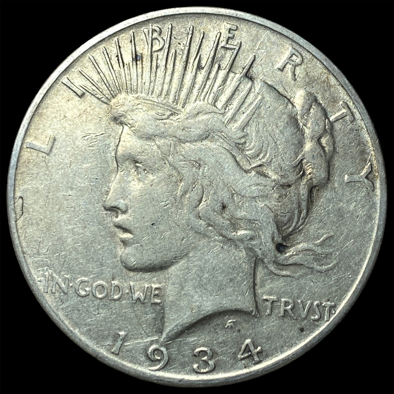 1934-S Silver Peace Dollar NEARLY UNCIRCULATED: 1934-S Silver Peace Dollar NEARLY UNCIRCULATED