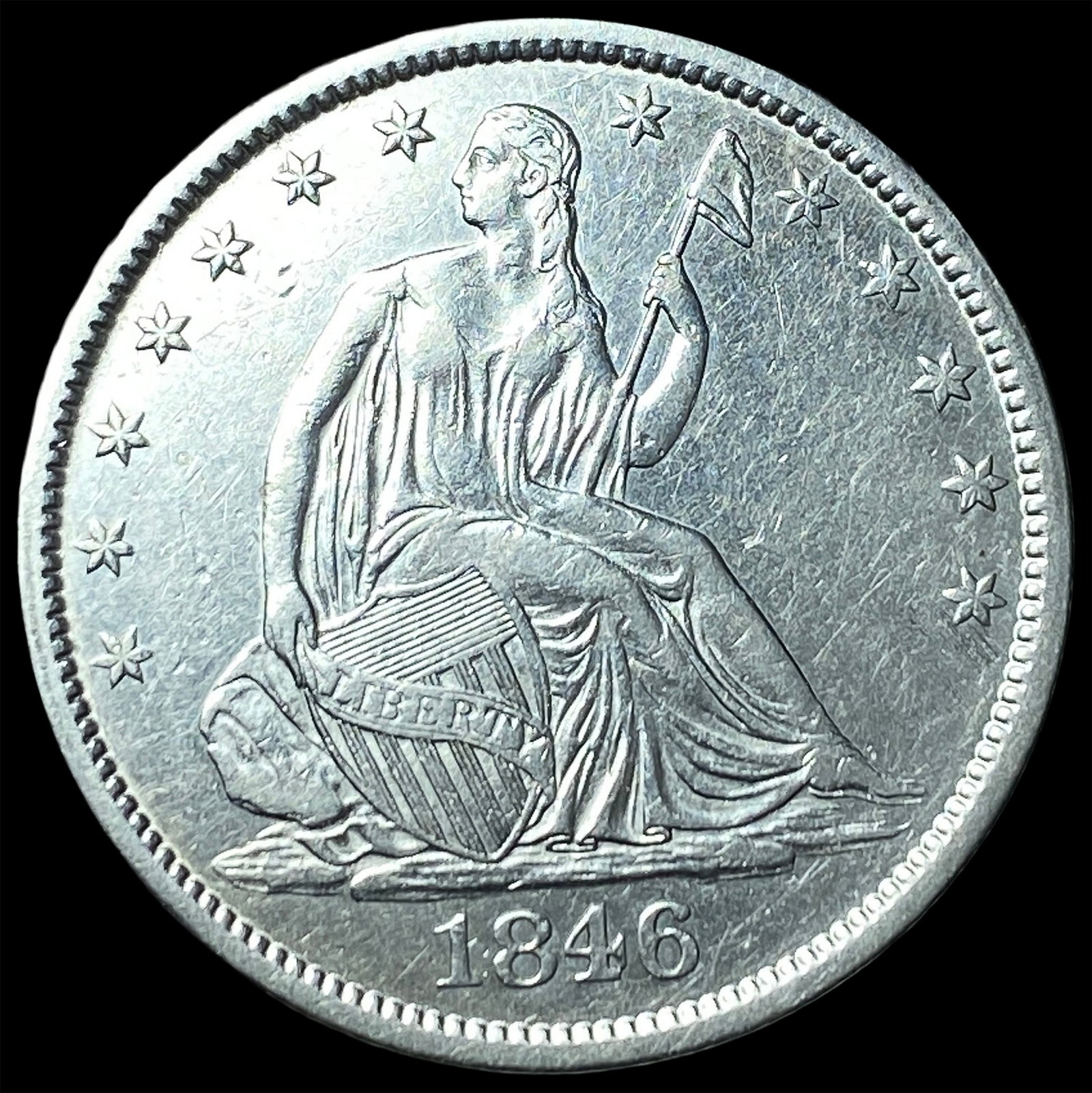 1846-O Silver Half Dollar CLOSELY UNCIRCULATED (1 of 2)