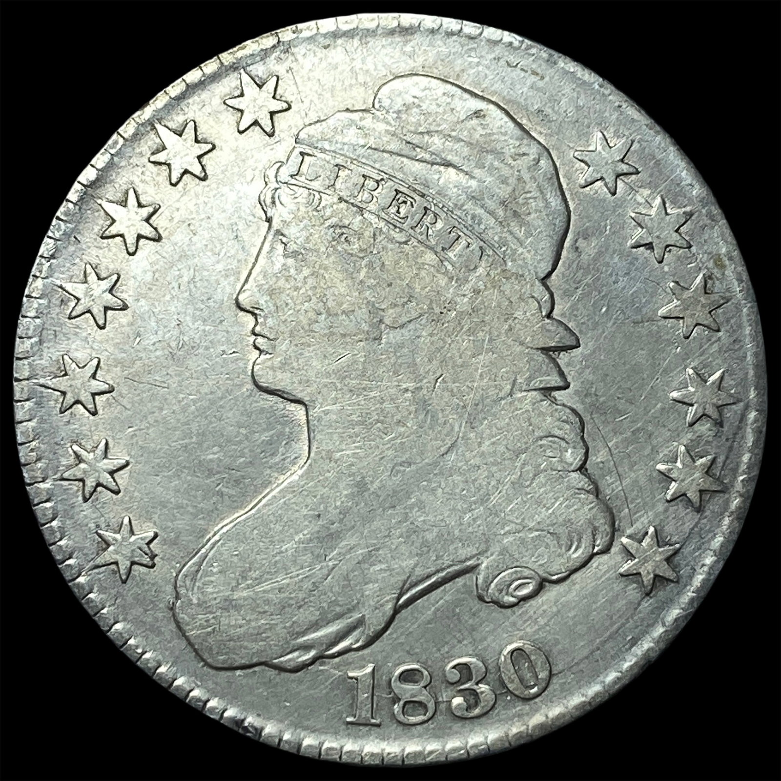 1830 Capped Bust Half Dollar NICELY CIRCULATED: 1830 Capped Bust Half Dollar NICELY CIRCULATED