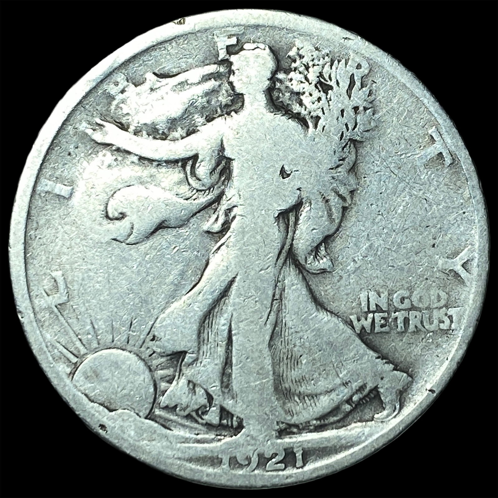 1921 Silver Walking Liberty Half Dollar LIGHTLY CIRCULATED: 1921 Silver Walking Liberty Half Dollar LIGHTLY CIRCULATED