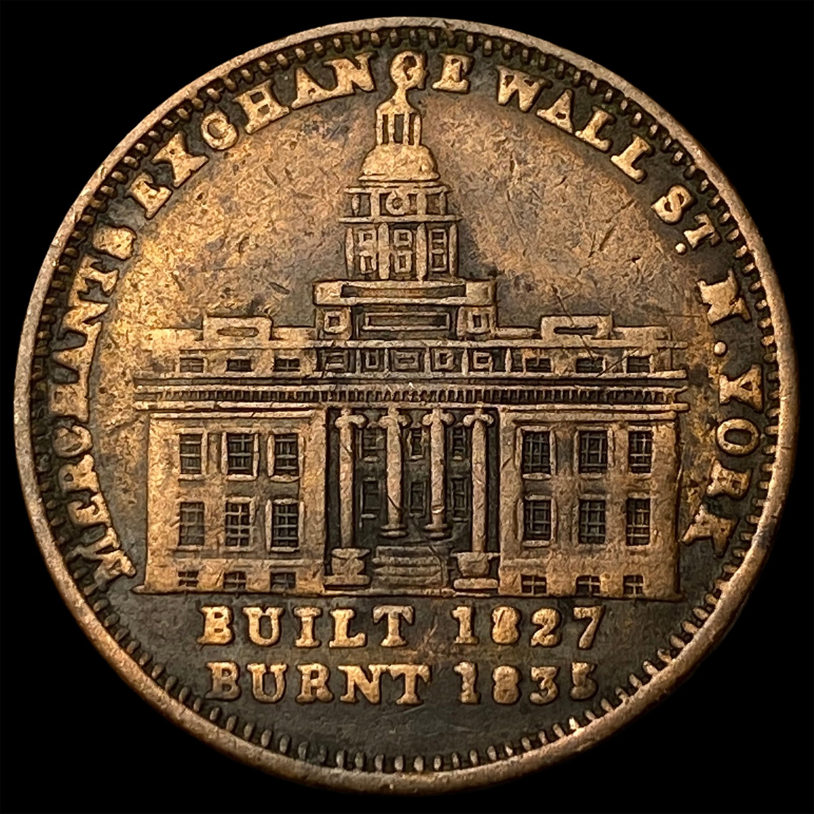 1837 Hard Times Token Merchant's Exchange HT-293. NEARLY UNCIRCULATED: 1837 Hard Times Token Merchant's Exchange HT-293. NEARLY UNCIRCULATED
