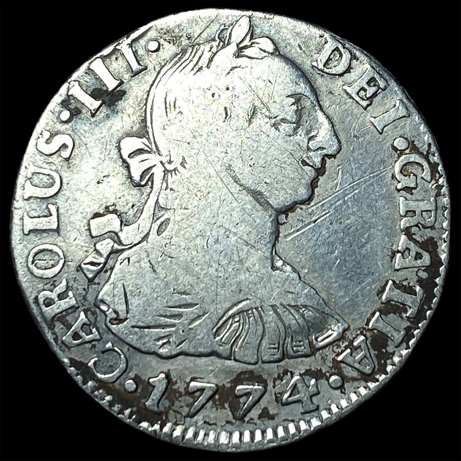 1774 Bolivia Silver 2 Reales LIGHTLY CIRCULATED: 1774 Bolivia Silver 2 Reales LIGHTLY CIRCULATED