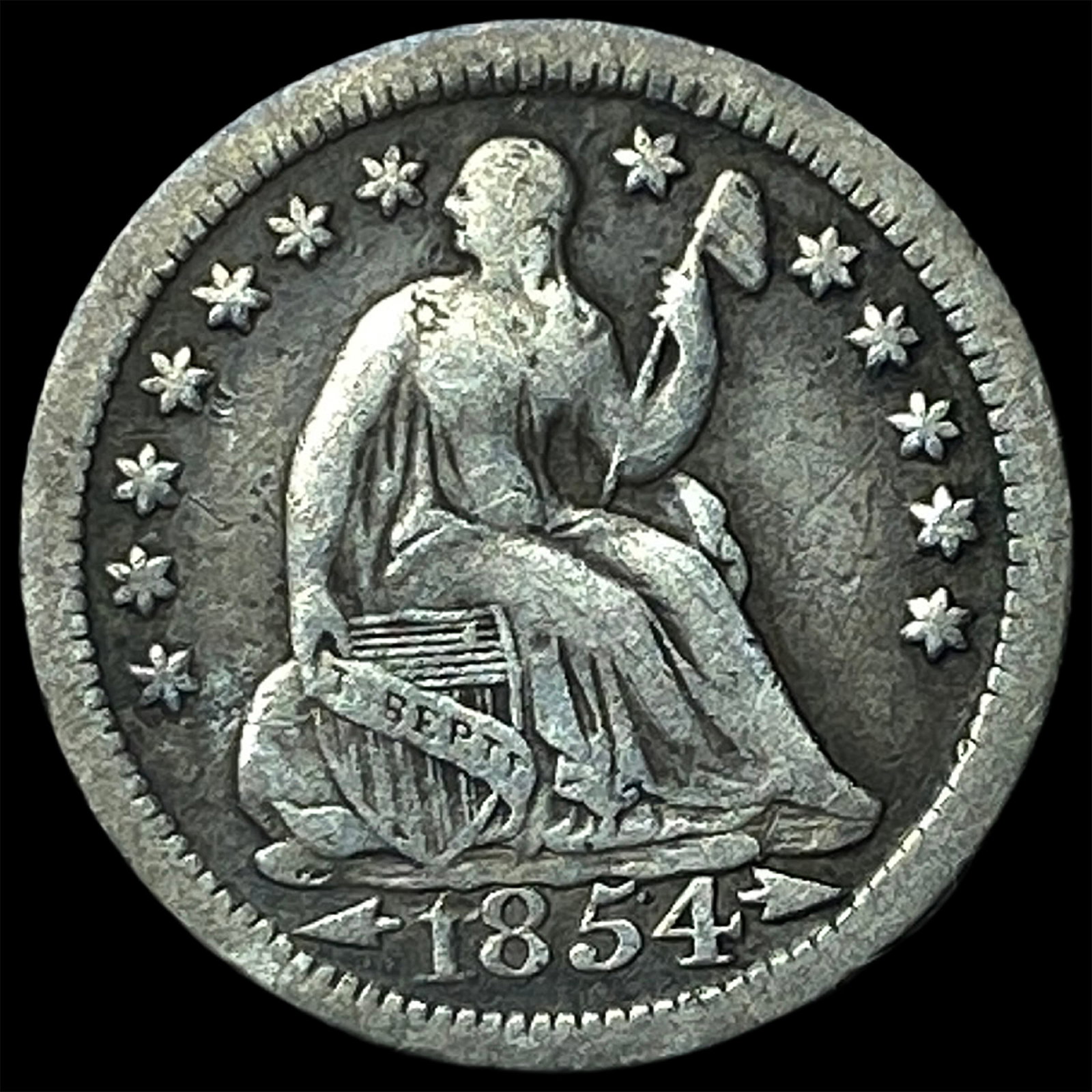 1854-O Silver Half Dime LIGHTLY CIRCULATED: 1854-O Silver Half Dime LIGHTLY CIRCULATED