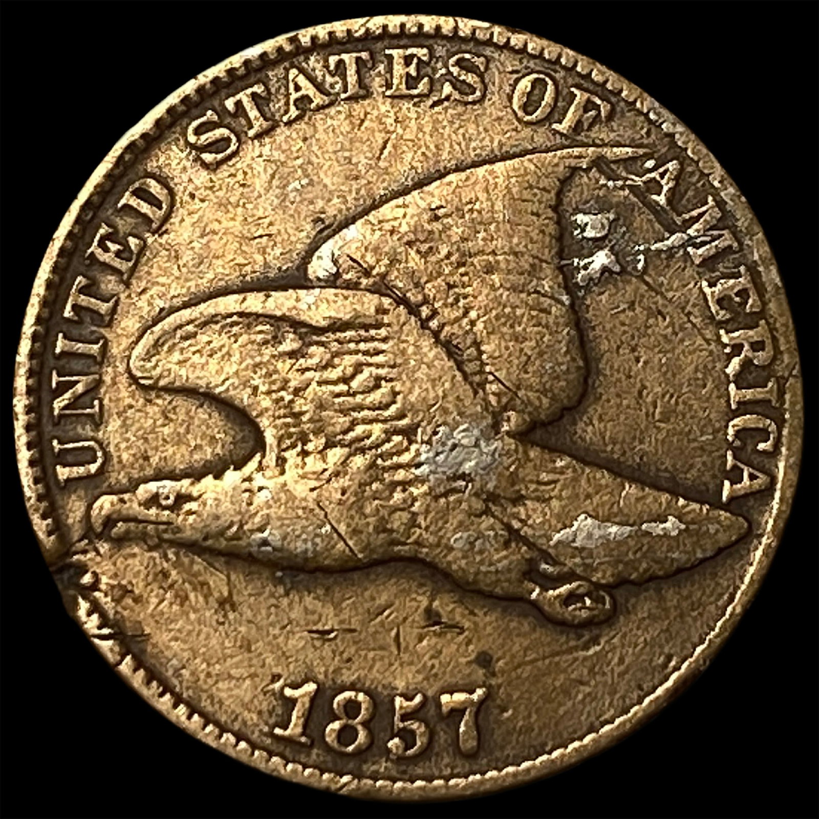 1857 Copper-Nickel Flying Eagle Cent LIGHTLY CIRCULATED: 1857 Copper-Nickel Flying Eagle Cent LIGHTLY CIRCULATED