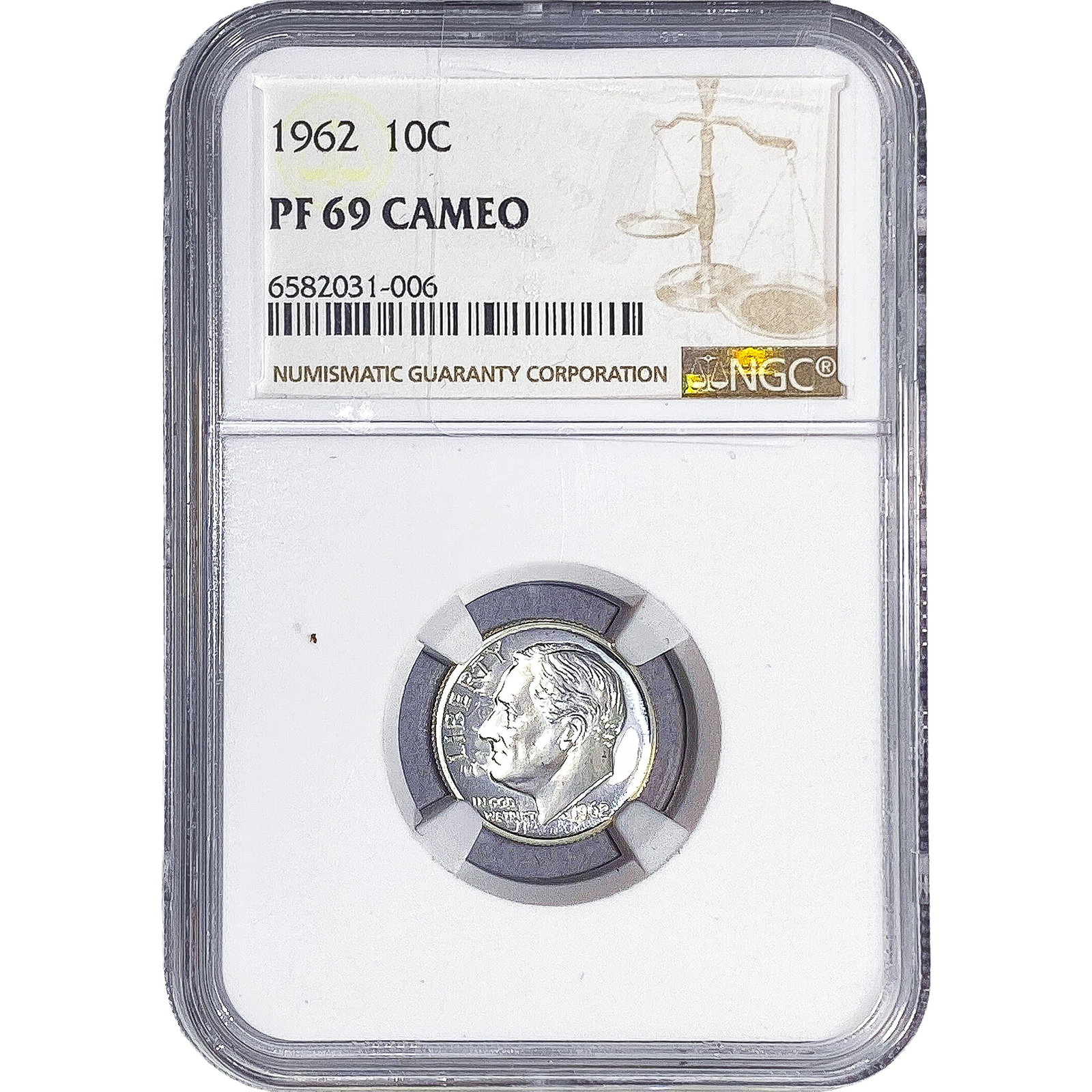 1962 Roosevelt Dime NGC PF69 Cameo: 1962 Roosevelt Dime NGC PF69 Cameo