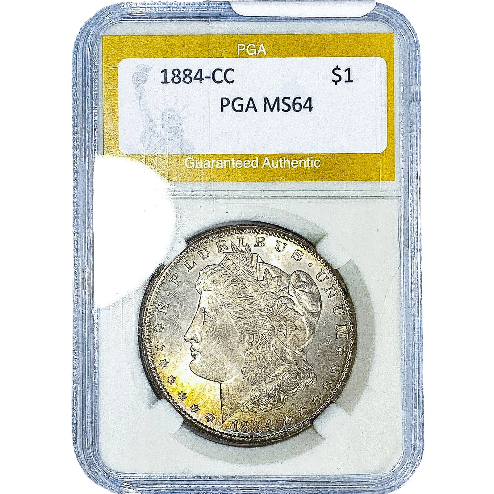 1884-CC Morgan Silver Dollar PGA MS64: 1884-CC Morgan Silver Dollar PGA MS64