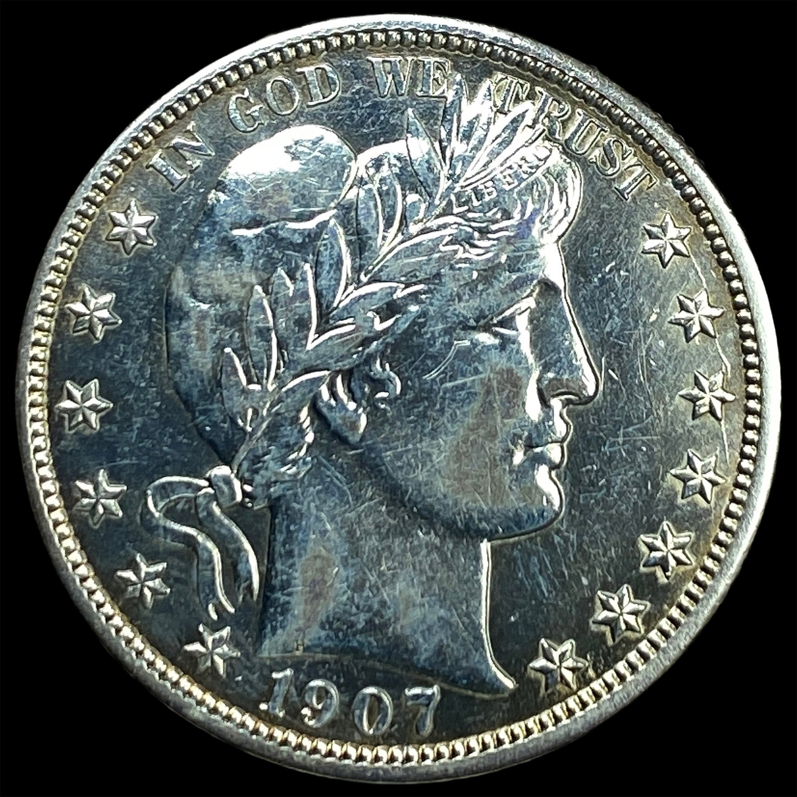 1907-D Silver Barber Half Dollar CLOSELY UNCIRCULATED: 1907-D Silver Barber Half Dollar CLOSELY UNCIRCULATED