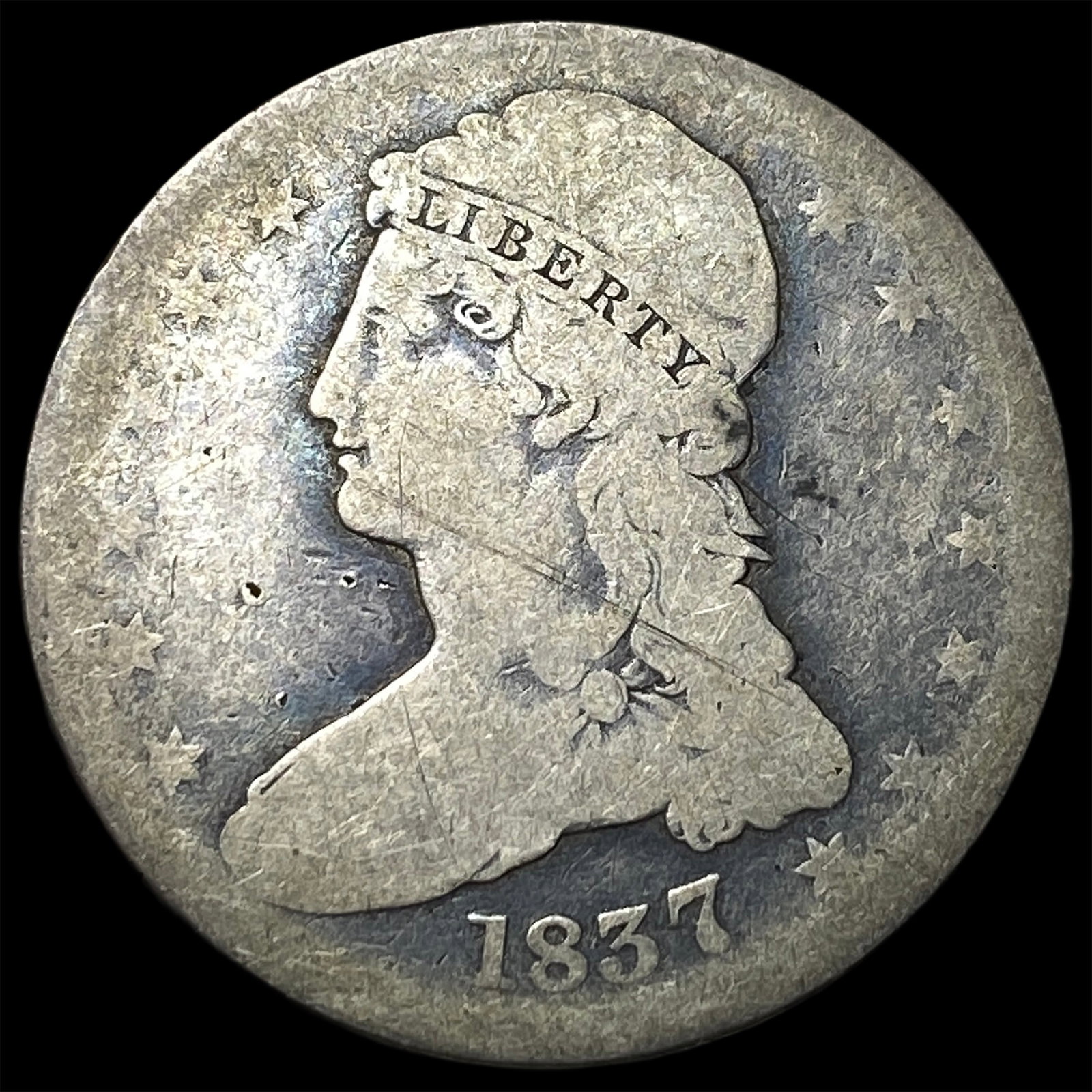 1837 Capped Bust Half Dollar NICELY CIRCULATED: 1837 Capped Bust Half Dollar NICELY CIRCULATED