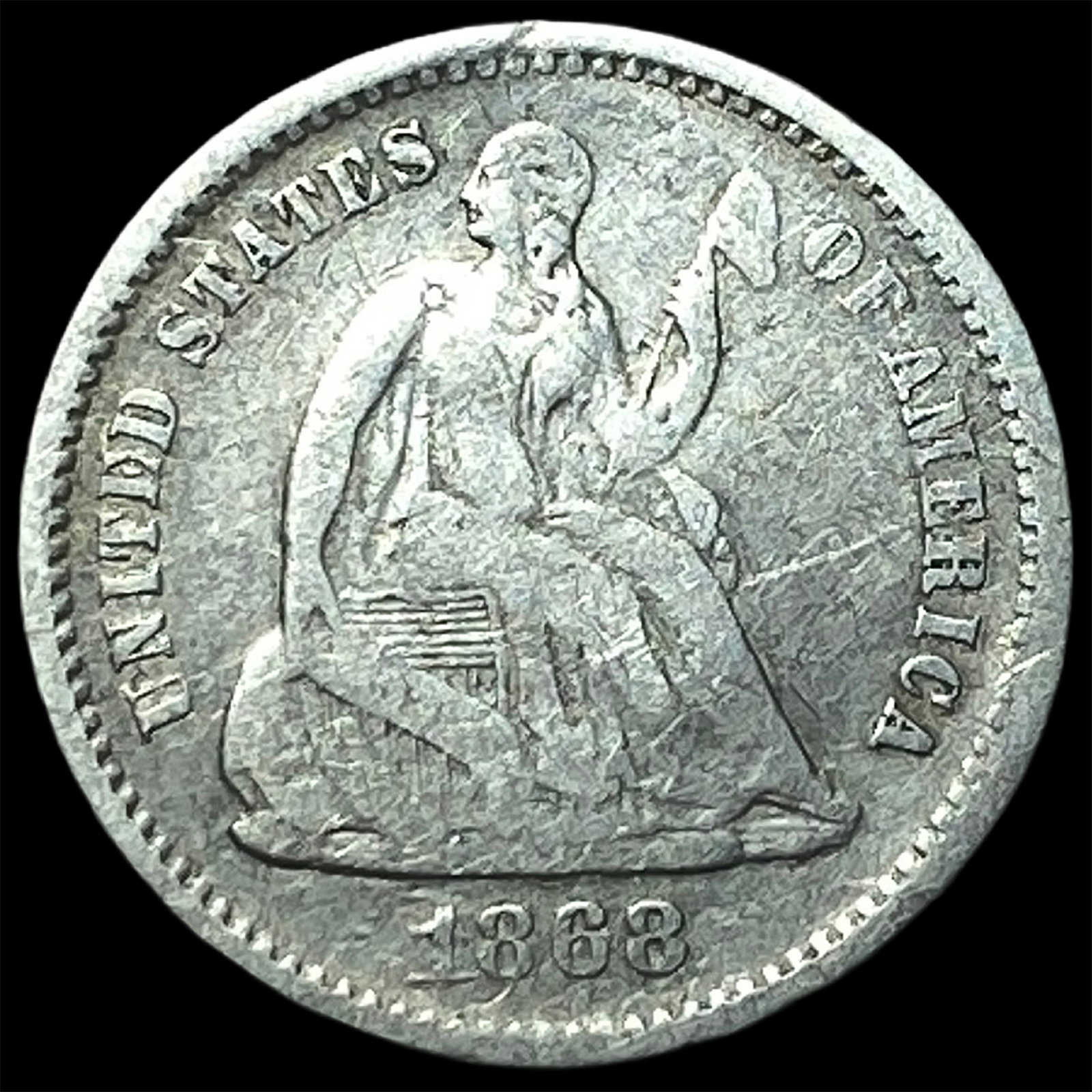1868-S Seated Liberty Half Dime LIGHTLY CIRCULATED: 1868-S Seated Liberty Half Dime LIGHTLY CIRCULATED