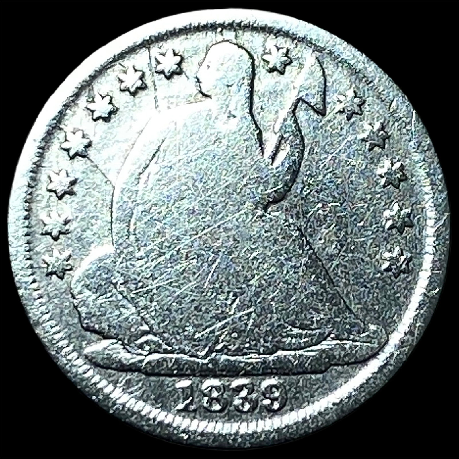 1839-O Silver Half Dime NICELY CIRCULATED (1 of 2)