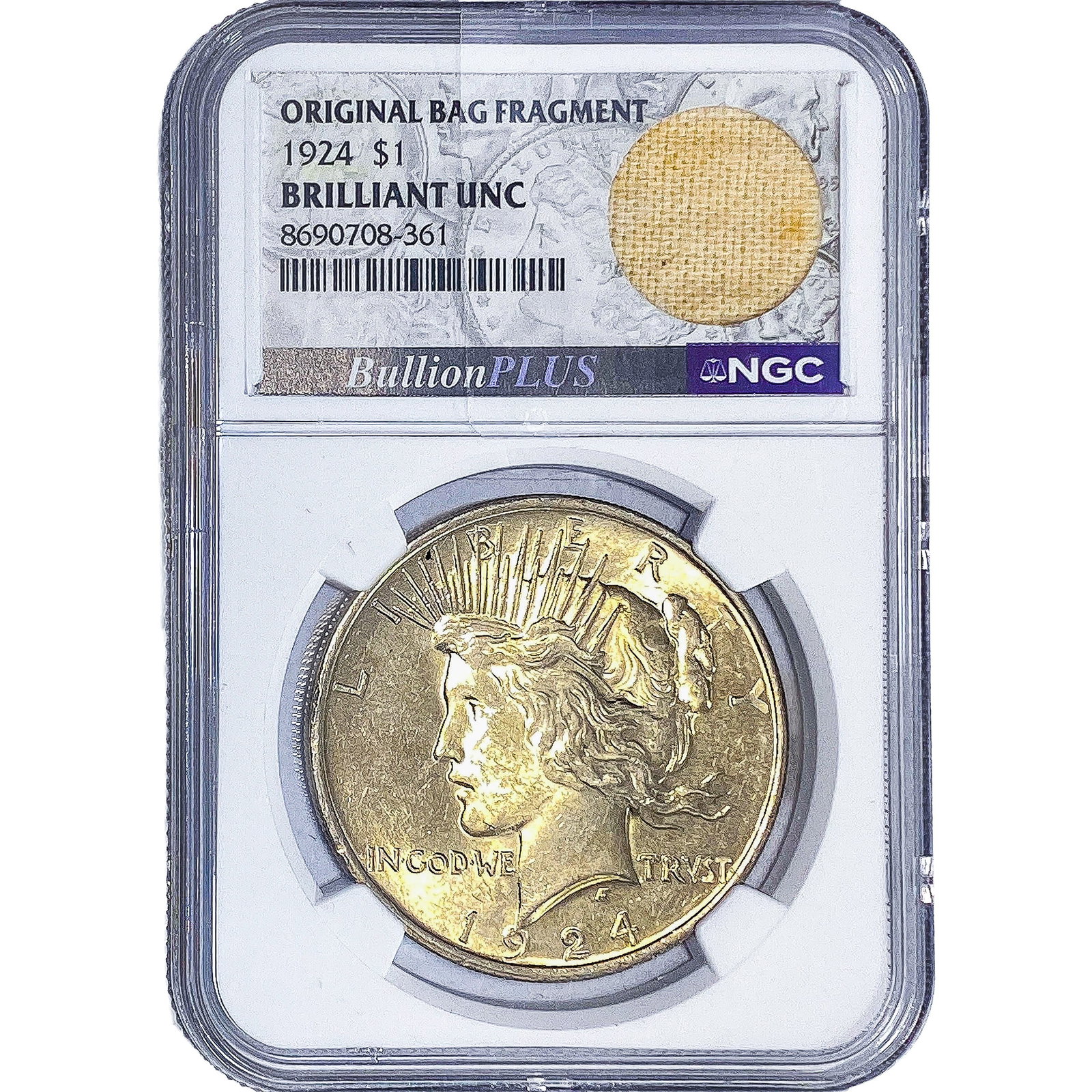 1924 Silver Peace Dollar NGC BU (1 of 2)