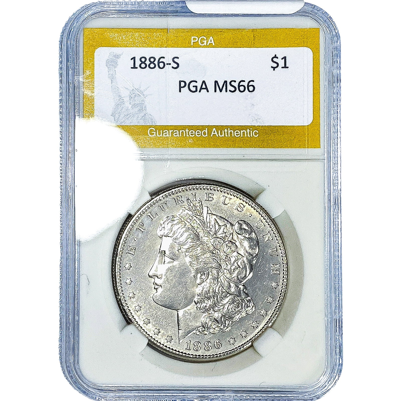 1886-S Morgan Silver Dollar PGA MS66 (1 of 2)