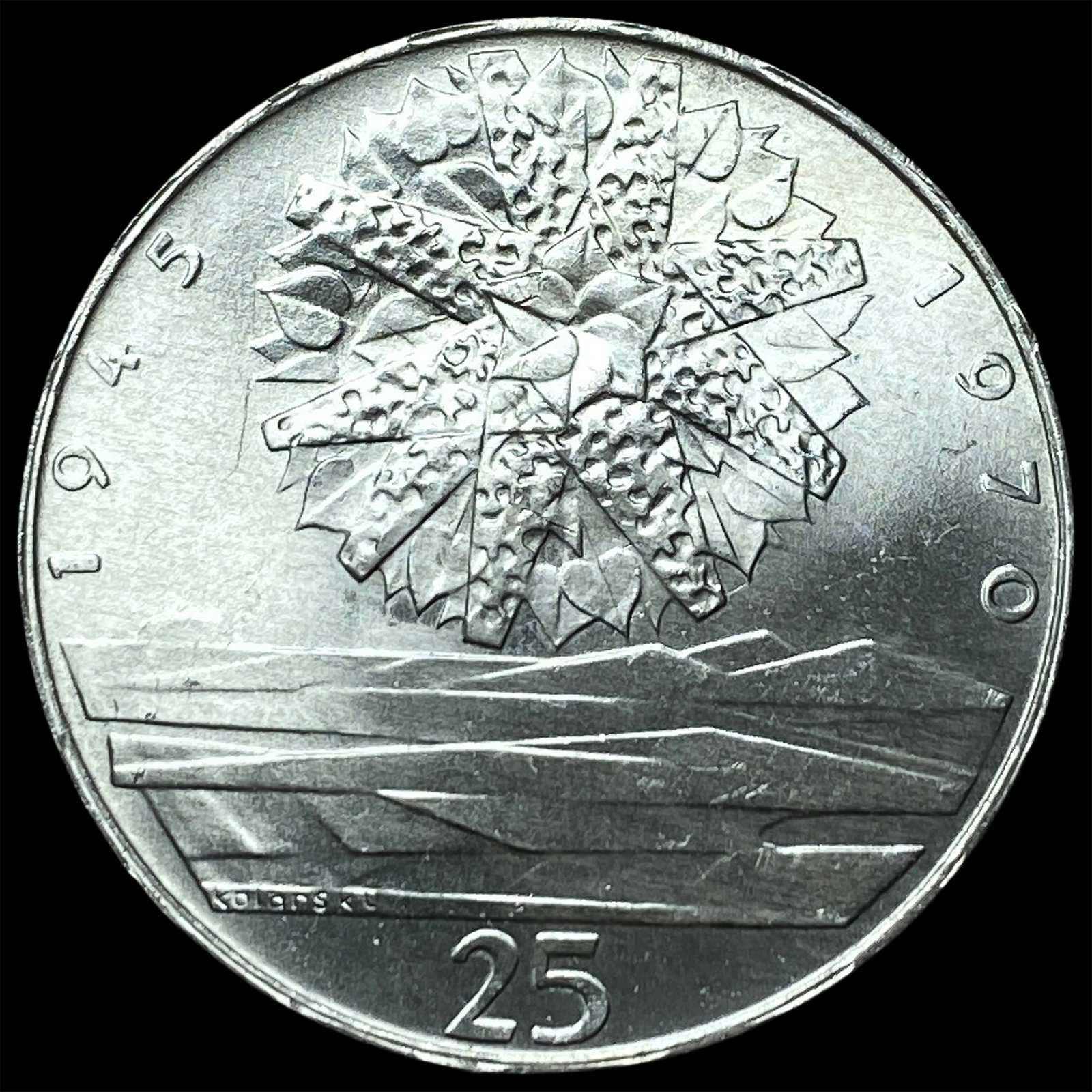 1970 Czechoslovakia Silver 25 Korun (1 of 2)