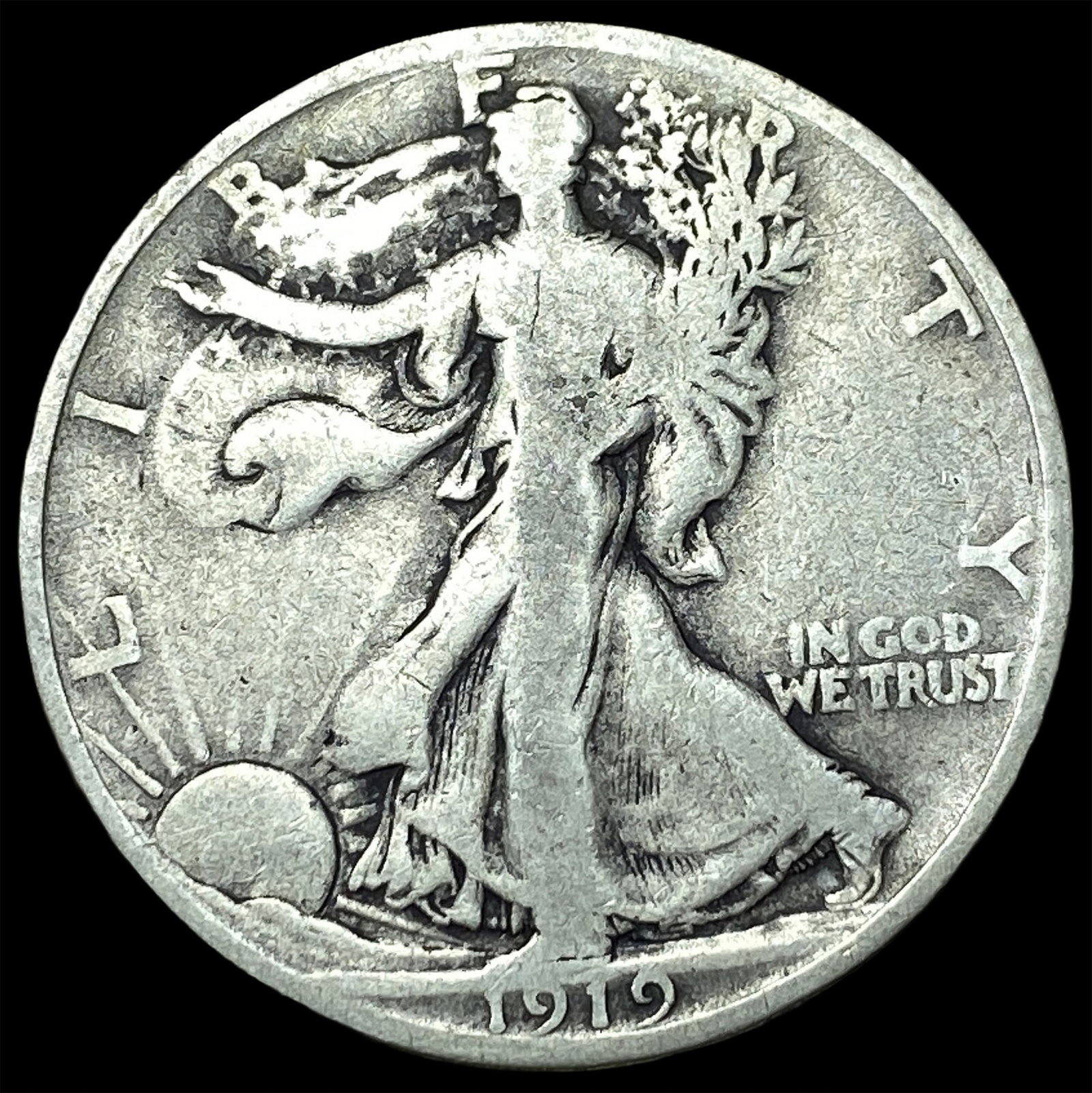 1917-D Walking Liberty Half Dollar NICELY CIRCULATED: 1917-D Walking Liberty Half Dollar NICELY CIRCULATED