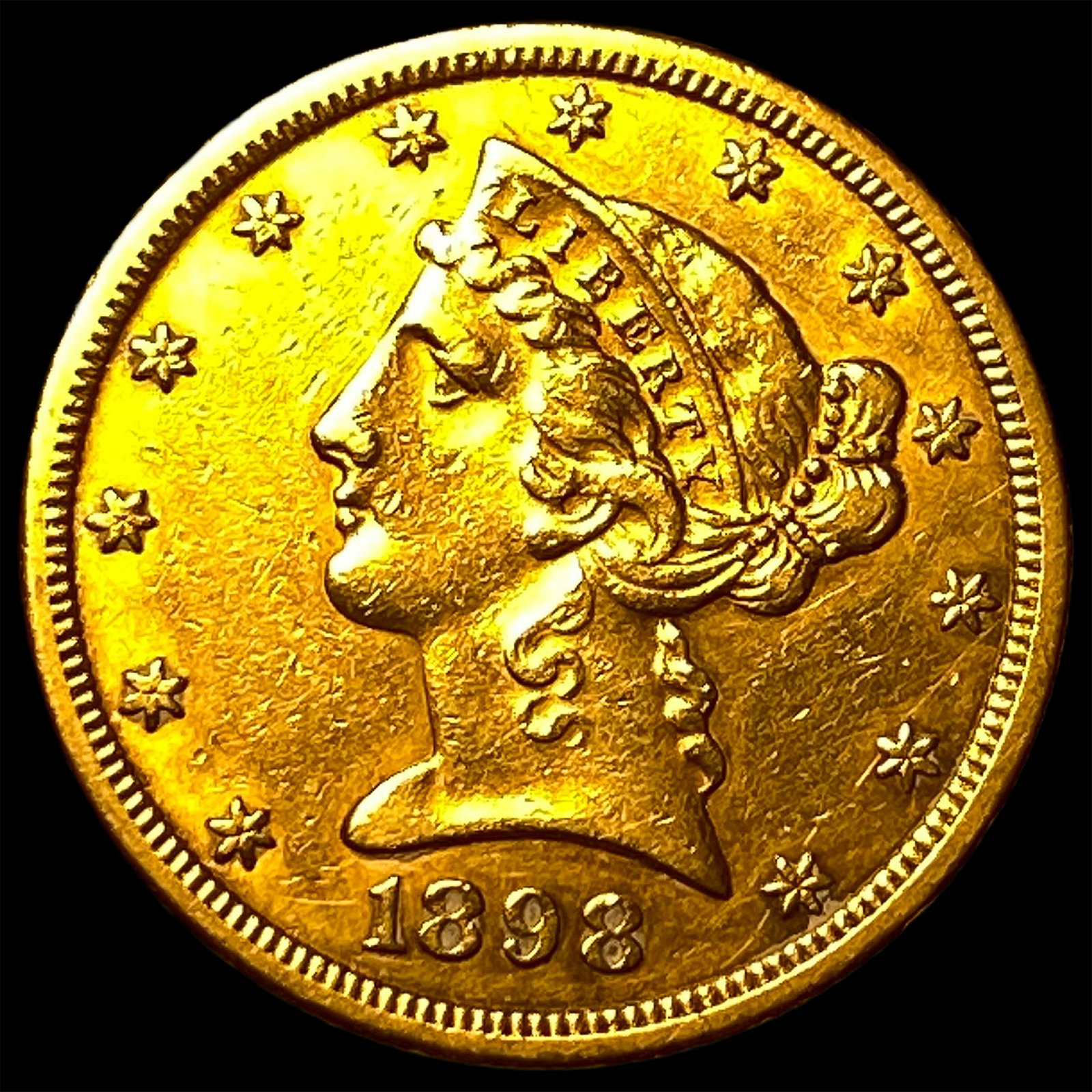 1898-S Gold $5 Half Eagle CLOSELY UNCIRCULATED: 1898-S Gold $5 Half Eagle CLOSELY UNCIRCULATED