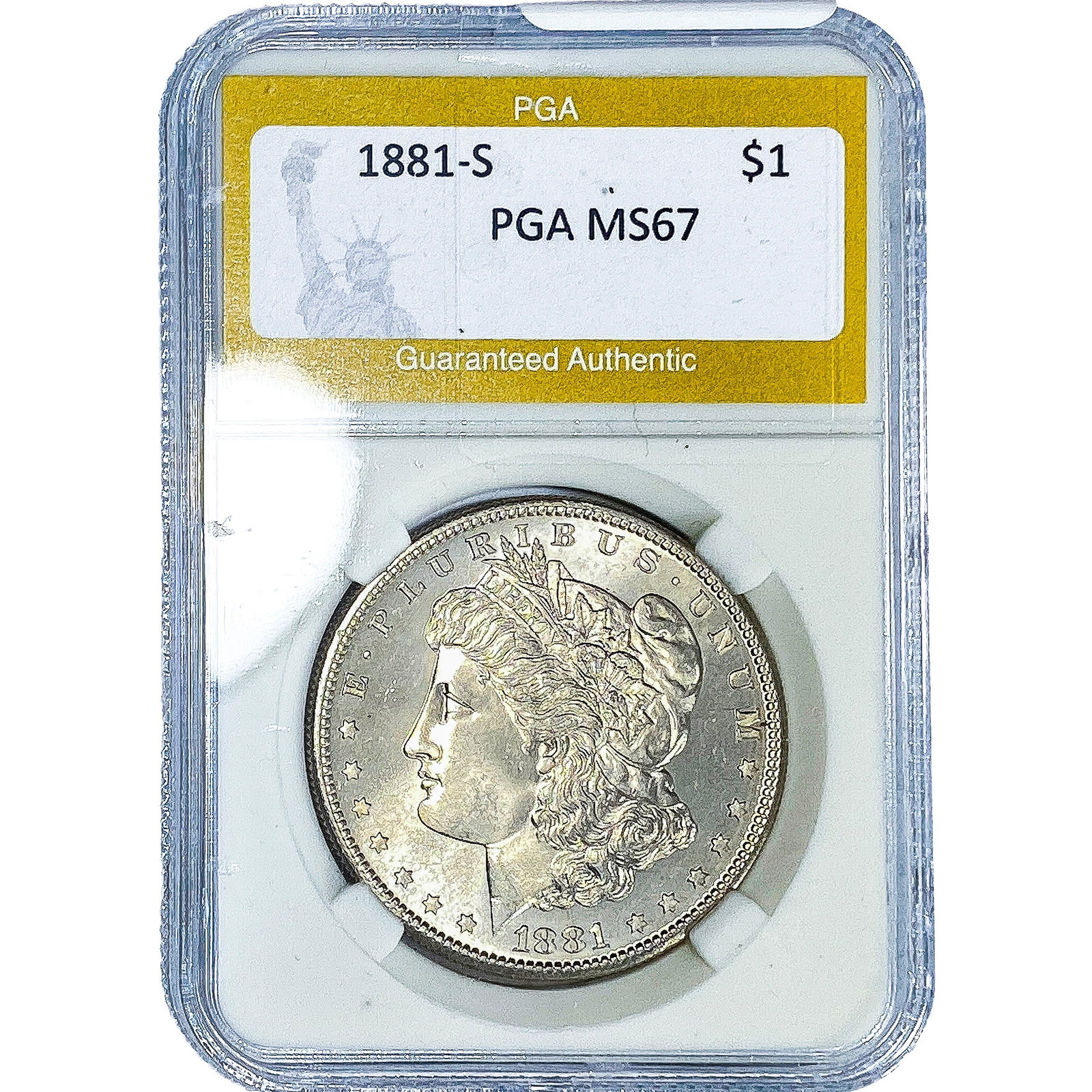 1881-S Morgan Silver Dollar PGA MS67: 1881-S Morgan Silver Dollar PGA MS67