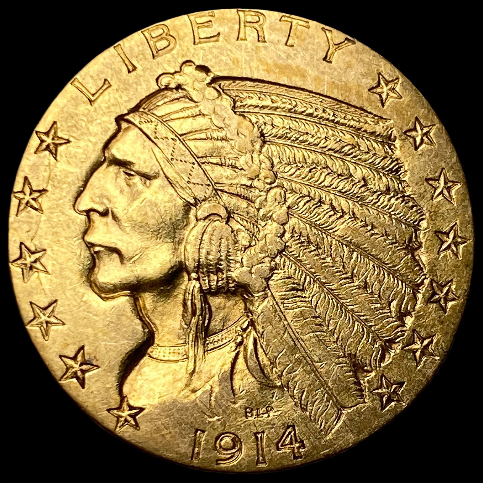 1914 Indian Head Half Eagle $5 Gold CLOSELY UNCIRCULATED: 1914 Indian Head Half Eagle $5 Gold CLOSELY UNCIRCULATED