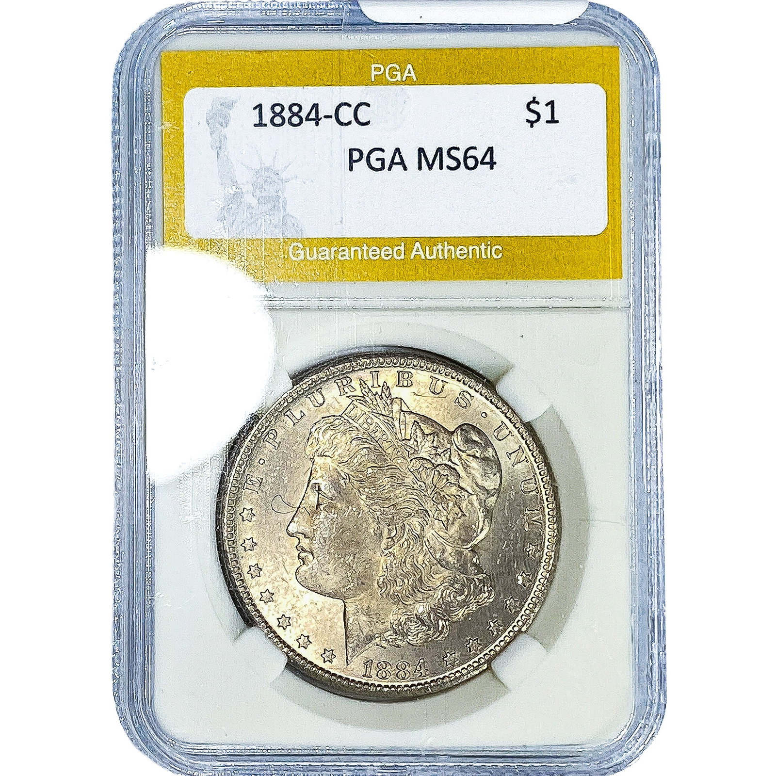 1884-CC Morgan Silver Dollar PGA MS64: 1884-CC Morgan Silver Dollar PGA MS64
