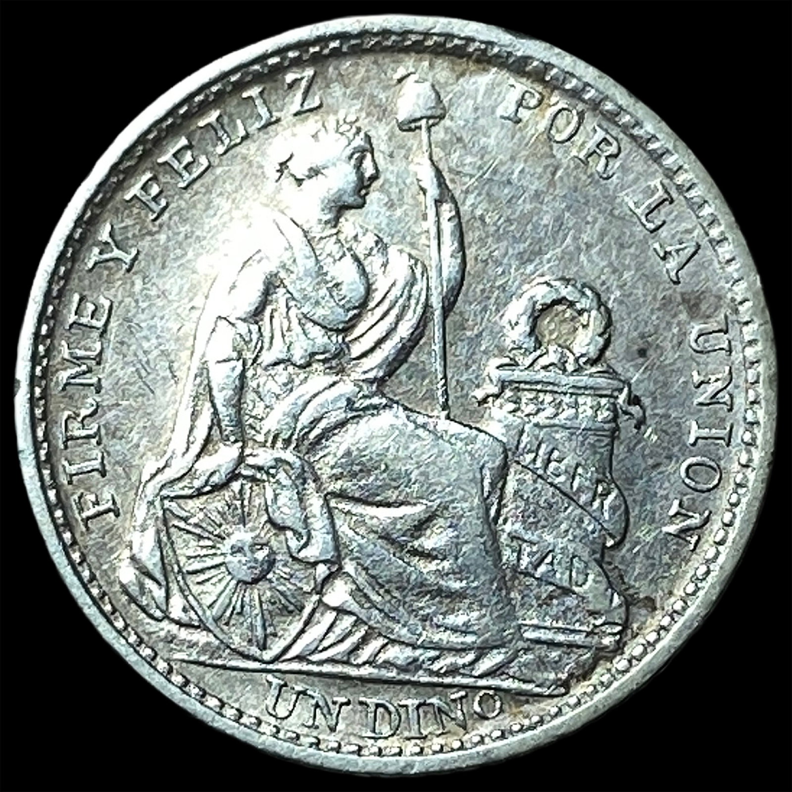 1904 JF Peru Silver Dinero KM 204.2 (1 of 2)