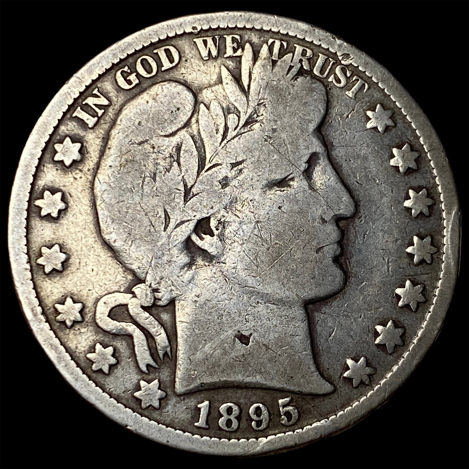 1895-O Silver Barber Half Dollar NICELY CIRCULATED: 1895-O Silver Barber Half Dollar NICELY CIRCULATED