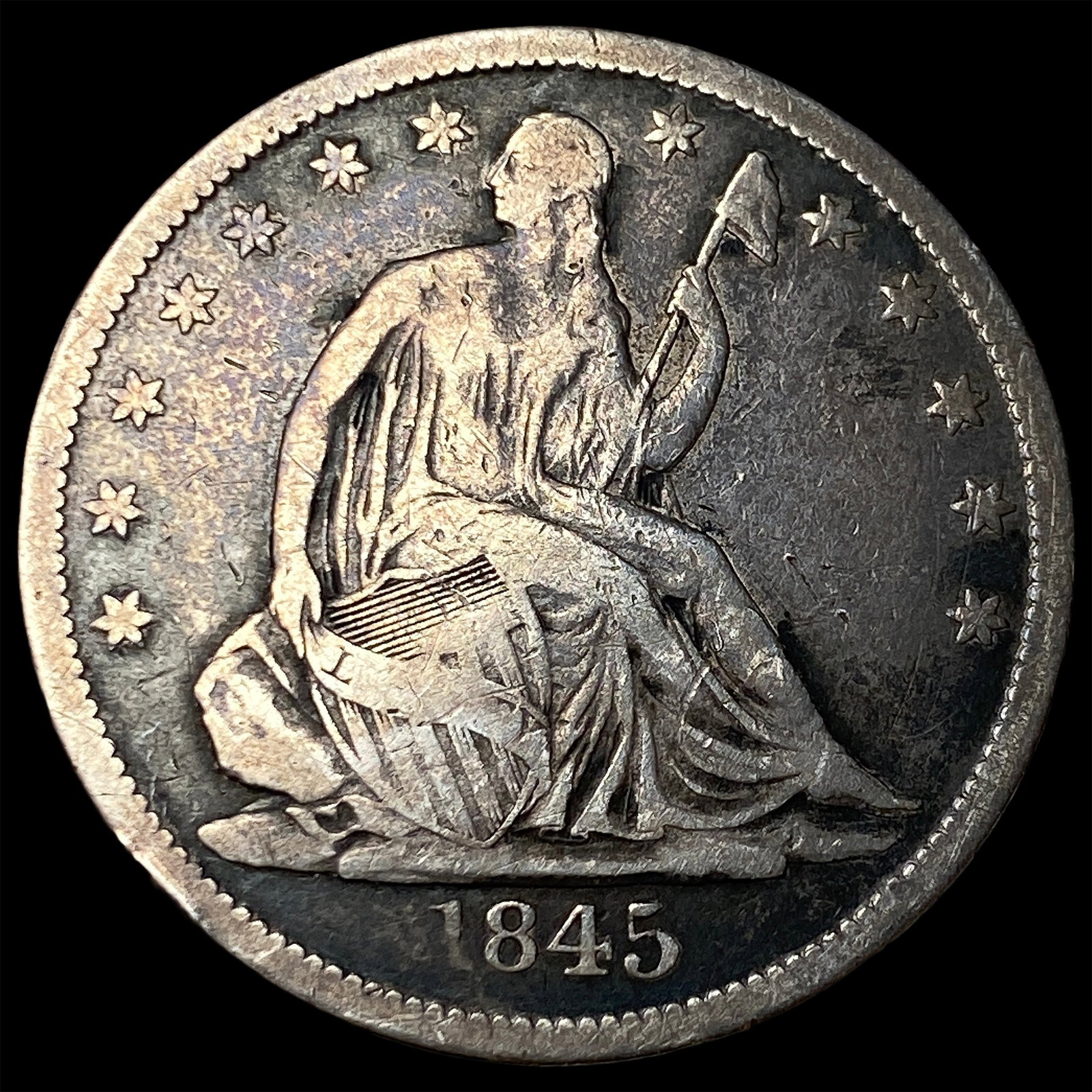 1845-O Silver Half Dollar LIGHTLY CIRCULATED: 1845-O Silver Half Dollar LIGHTLY CIRCULATED