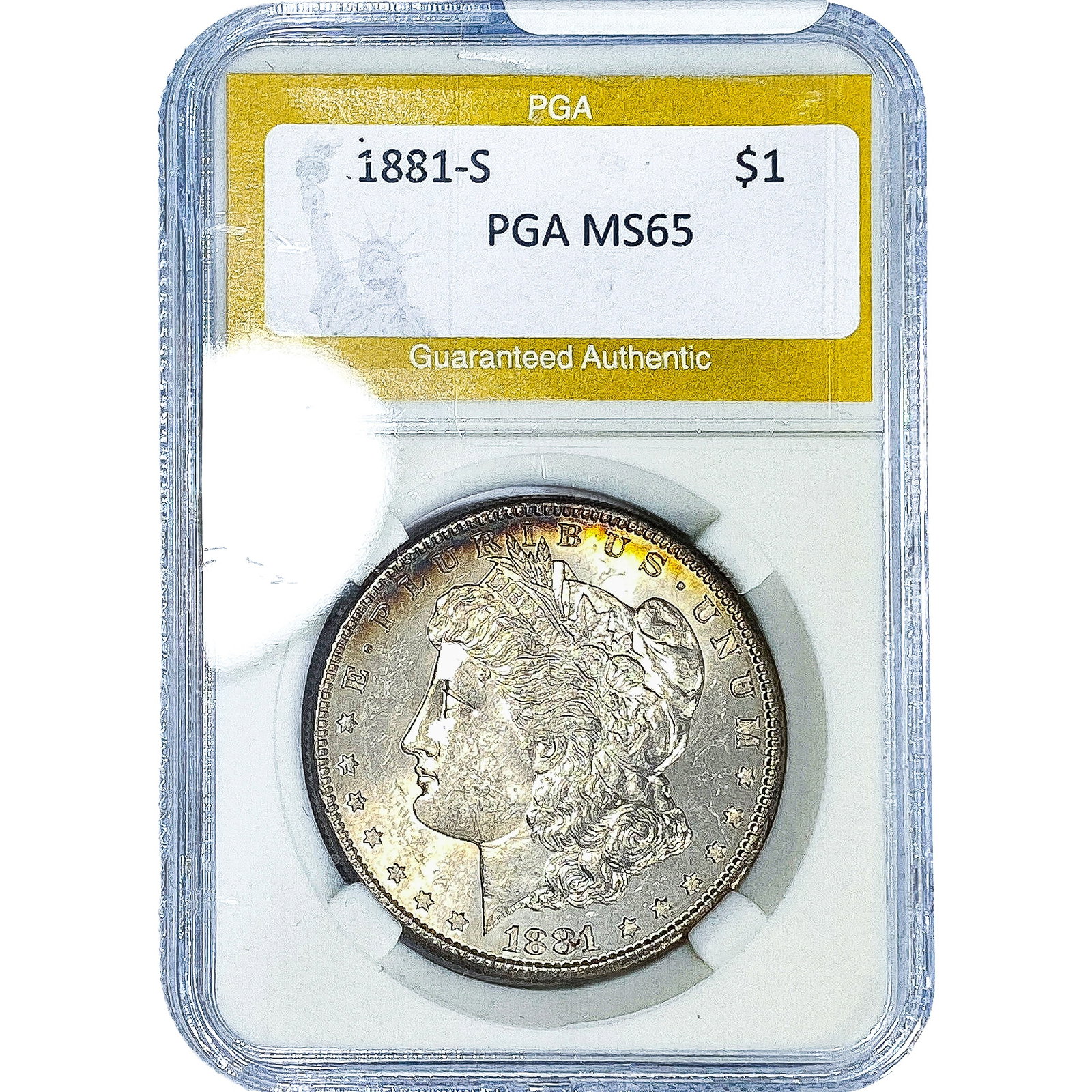 1881-S Morgan Silver Dollar PGA MS65: 1881-S Morgan Silver Dollar PGA MS65