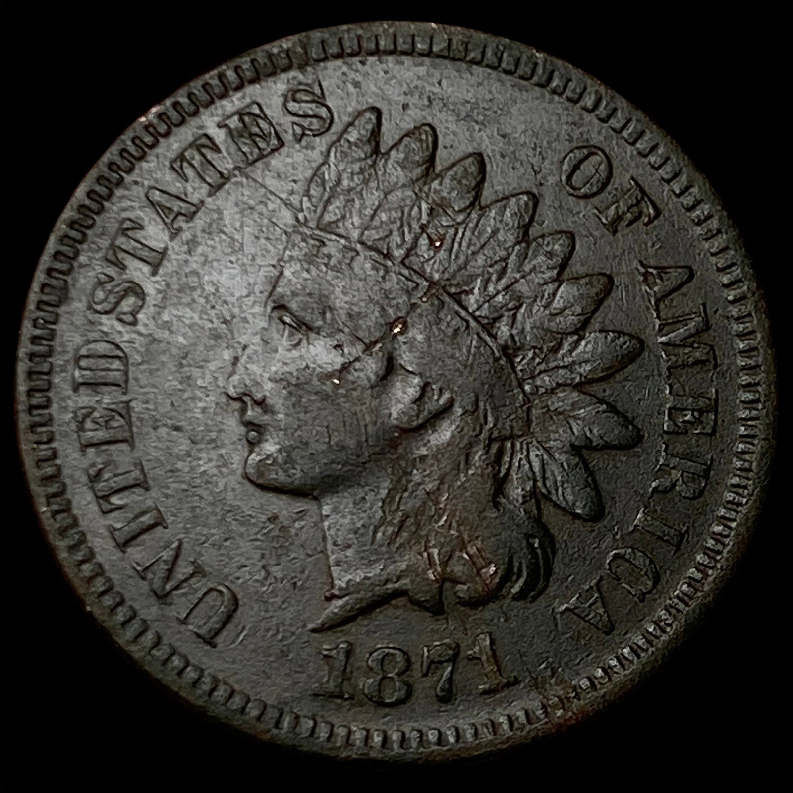 1871 Indian Head Cent NEARLY UNCIRCULATED: 1871 Indian Head Cent NEARLY UNCIRCULATED