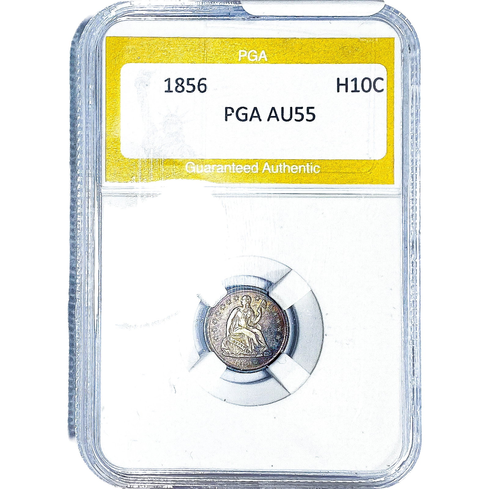1856 Seated Liberty Half Dime PGA AU55 (1 of 2)