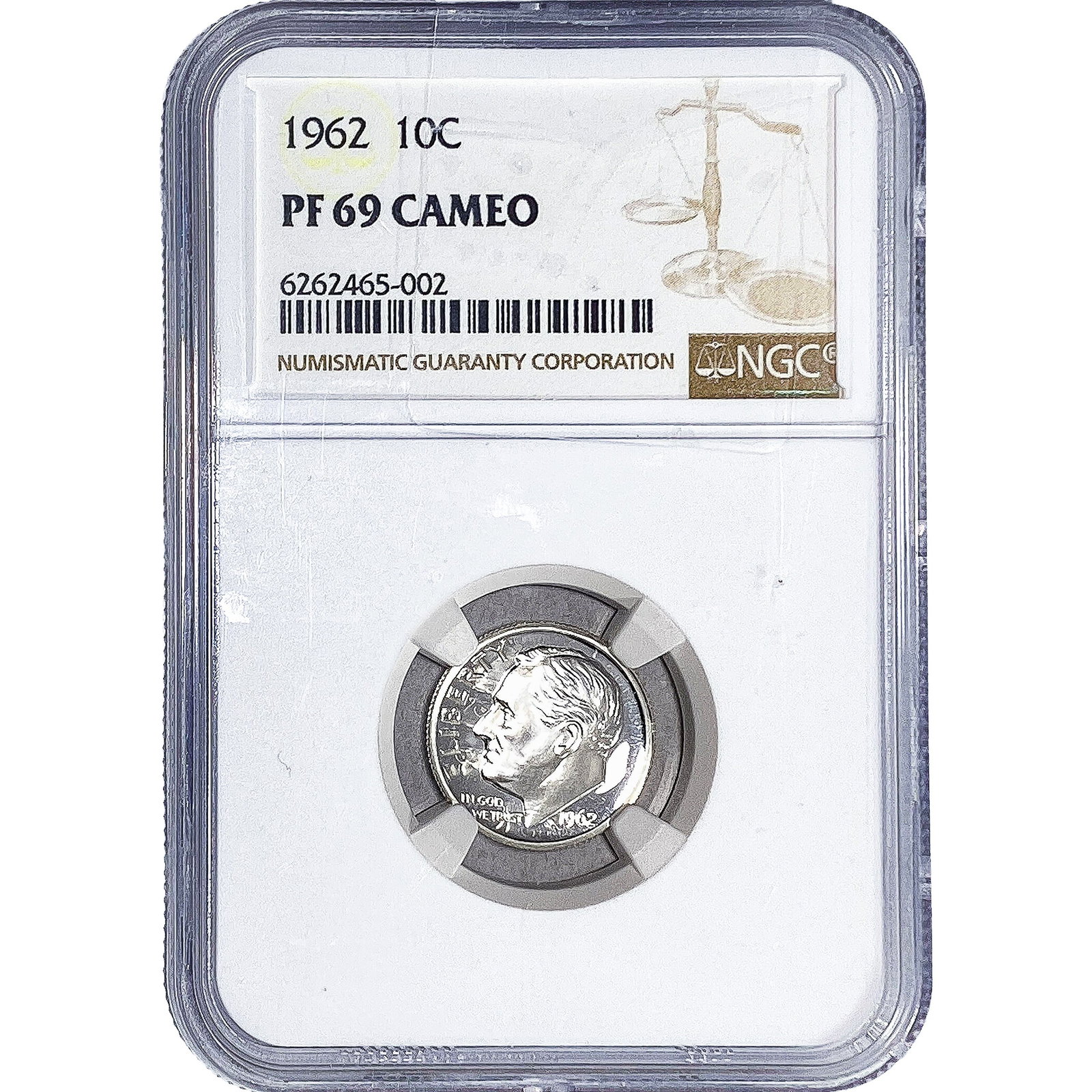 1962 Roosevelt Dime NGC PF69 Cameo: 1962 Roosevelt Dime NGC PF69 Cameo