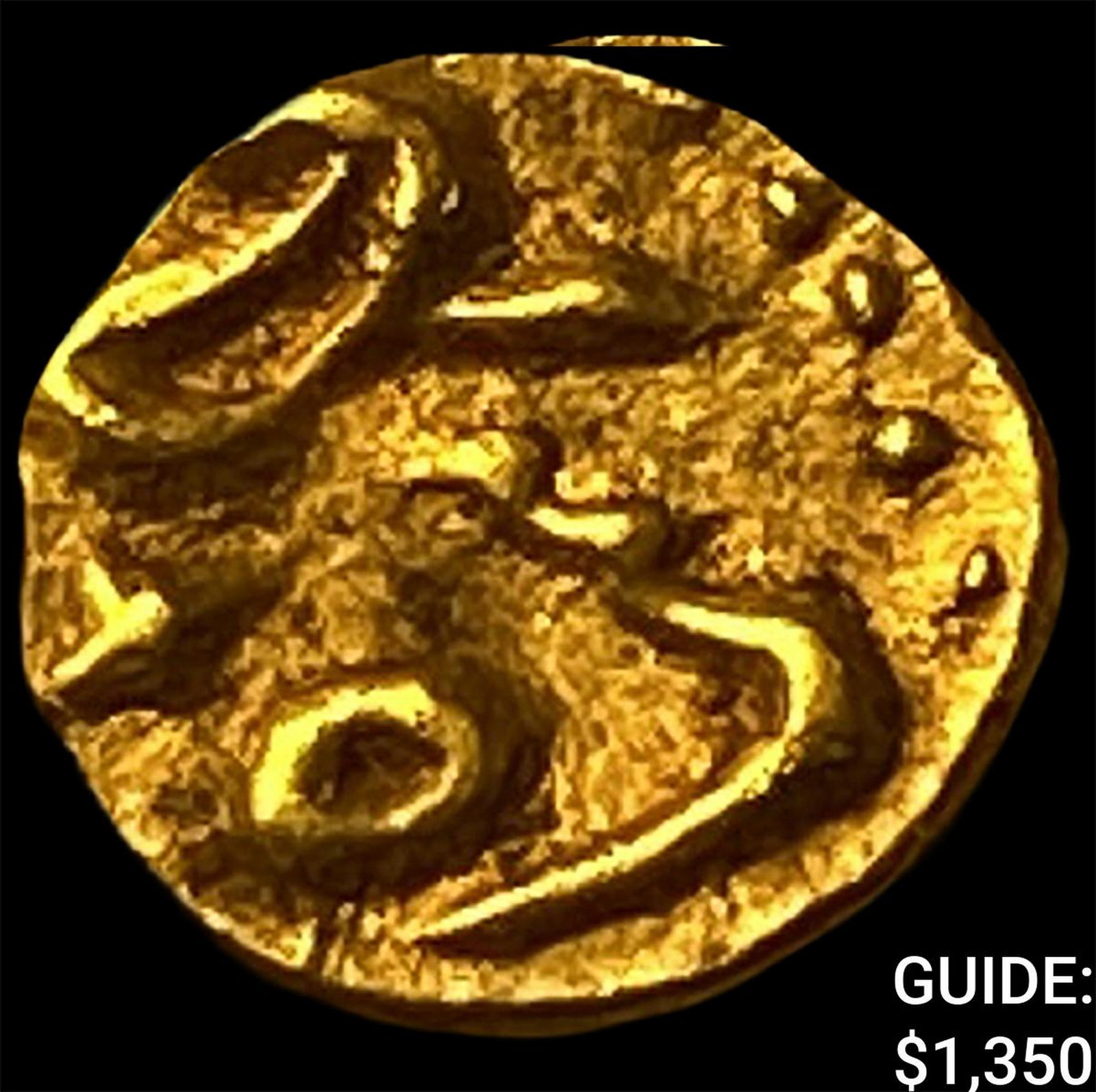 1748-1754 Mughal Ahmad Shah Bahadur Gold 1/2 Fanam (1 of 2)